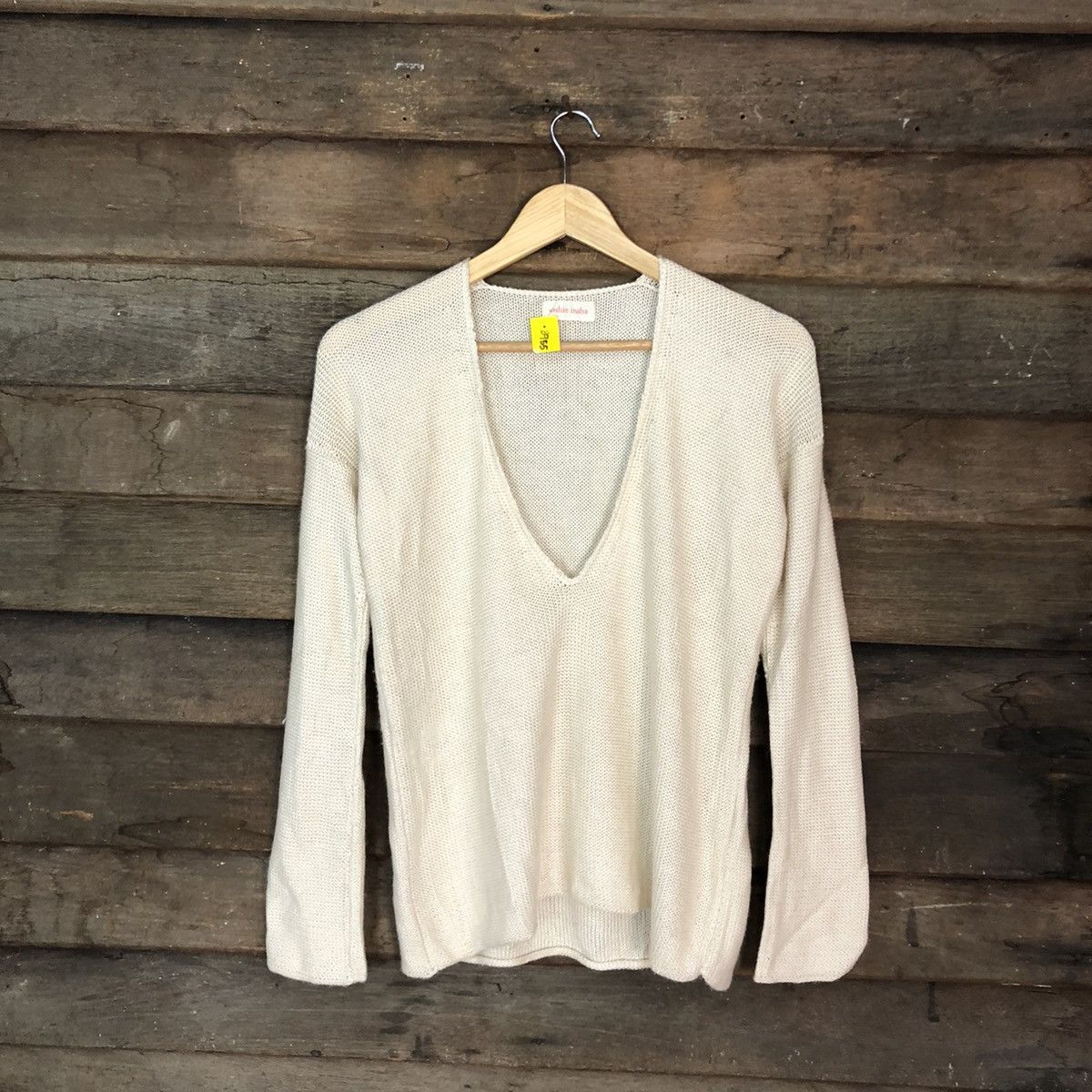 Japanese Brand Yoshie Inaba Cream crochet meshnet Knitwear #3955 Size US M / EU 48-50 / 2 - 3 Thumbnail