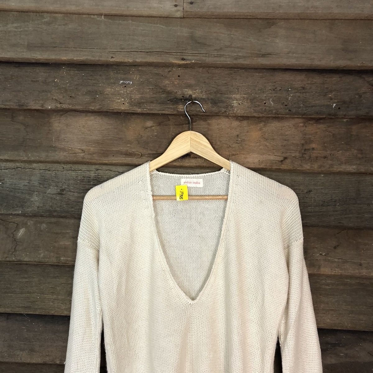 Japanese Brand Yoshie Inaba Cream crochet meshnet Knitwear #3955 Size US M / EU 48-50 / 2 - 2 Thumbnail