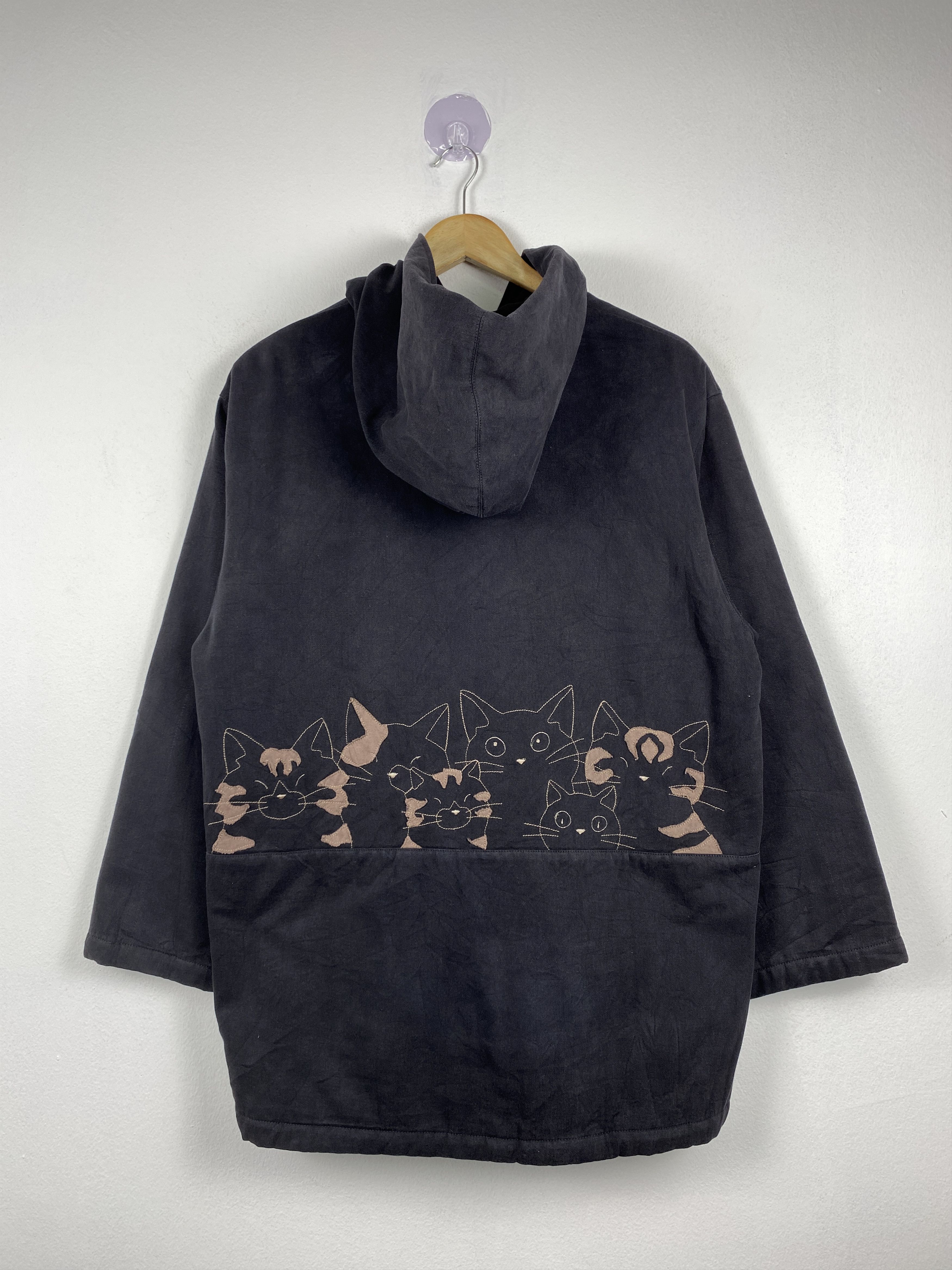 Japanese Brand Vintage Hikeson Cara Black Hoodie Jacket J1212 Size US M / EU 48-50 / 2 - 7 Thumbnail