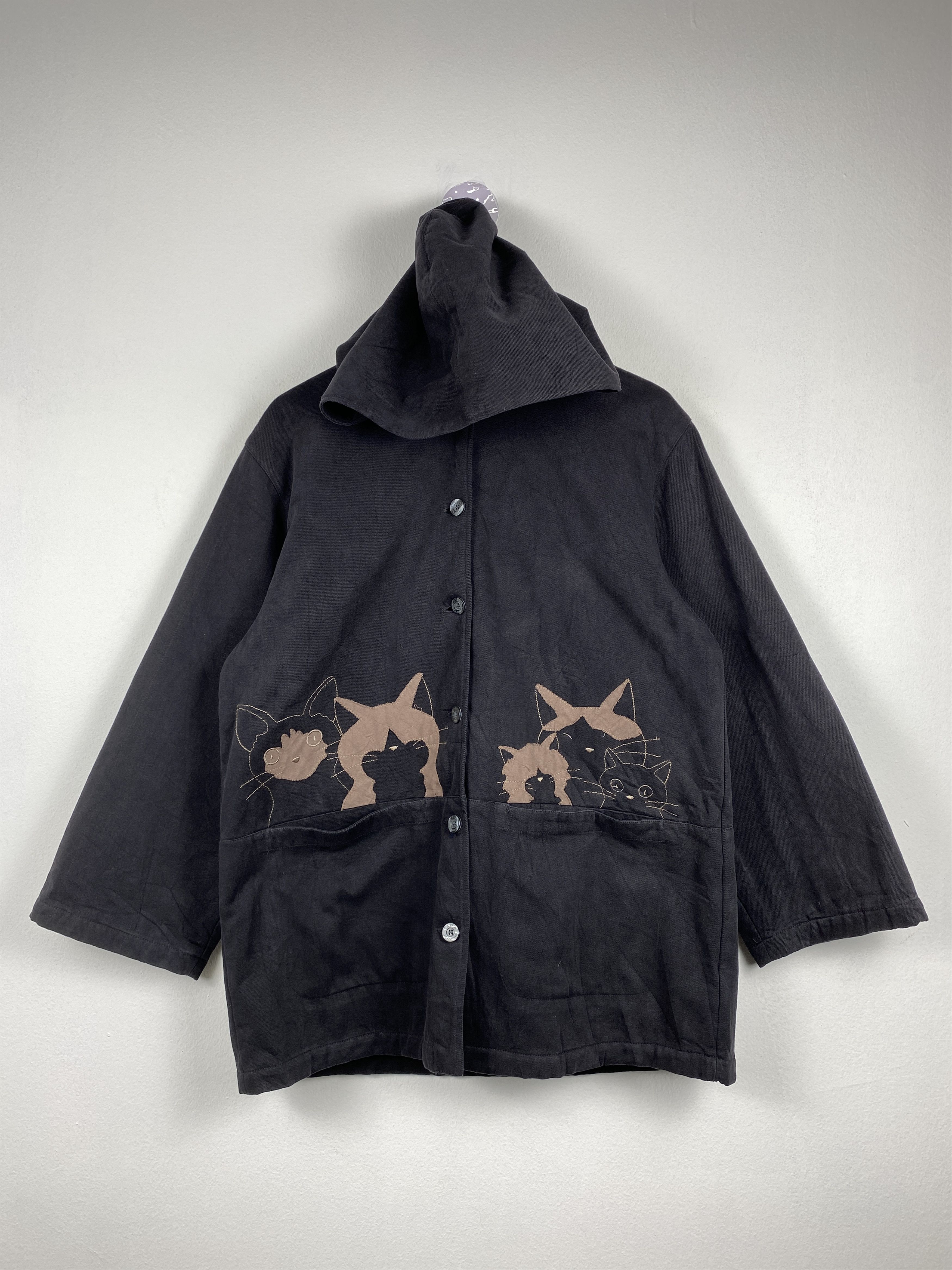 Japanese Brand Vintage Hikeson Cara Black Hoodie Jacket J1212 Size US M / EU 48-50 / 2 - 1 Thumbnail