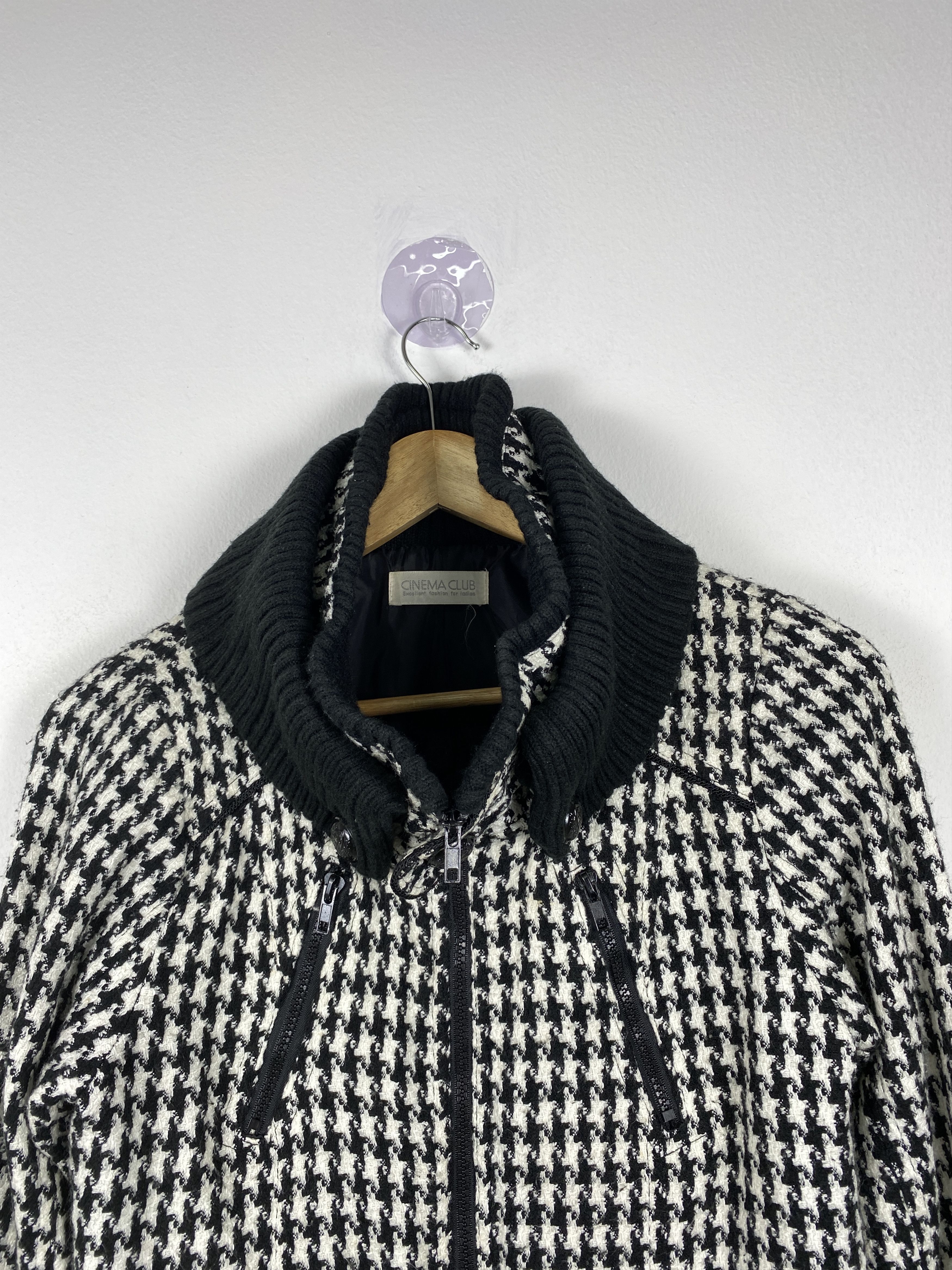 Japanese Brand Vintage Cinema Club Fabric Checkered Wool Jacket J1208 Size M / US 6-8 / IT 42-44 - 2 Thumbnail