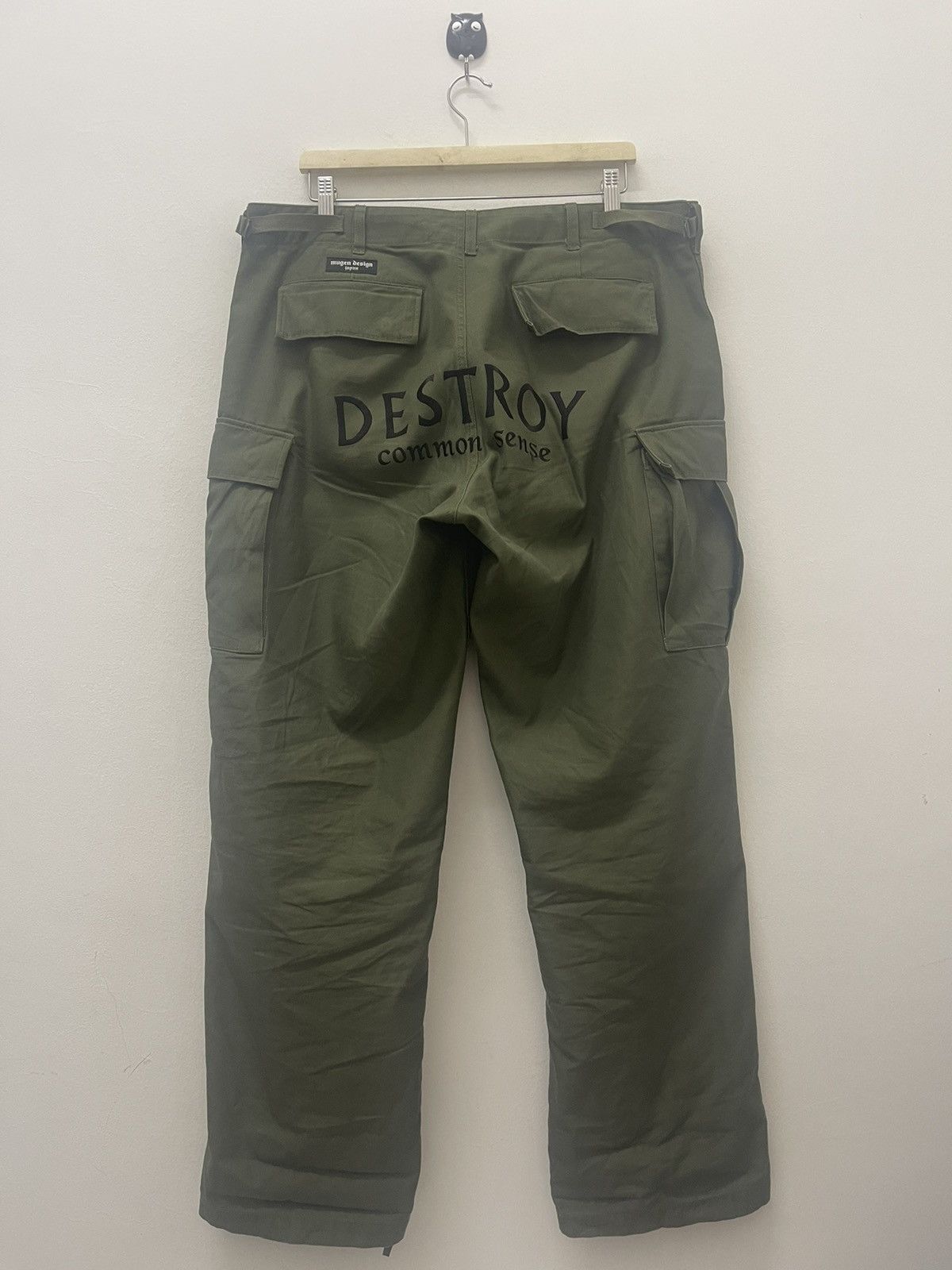 image of Military x Vintage Mugen Design Japan Destroy Common Sense Pant in Olive, Men's (Size 36)