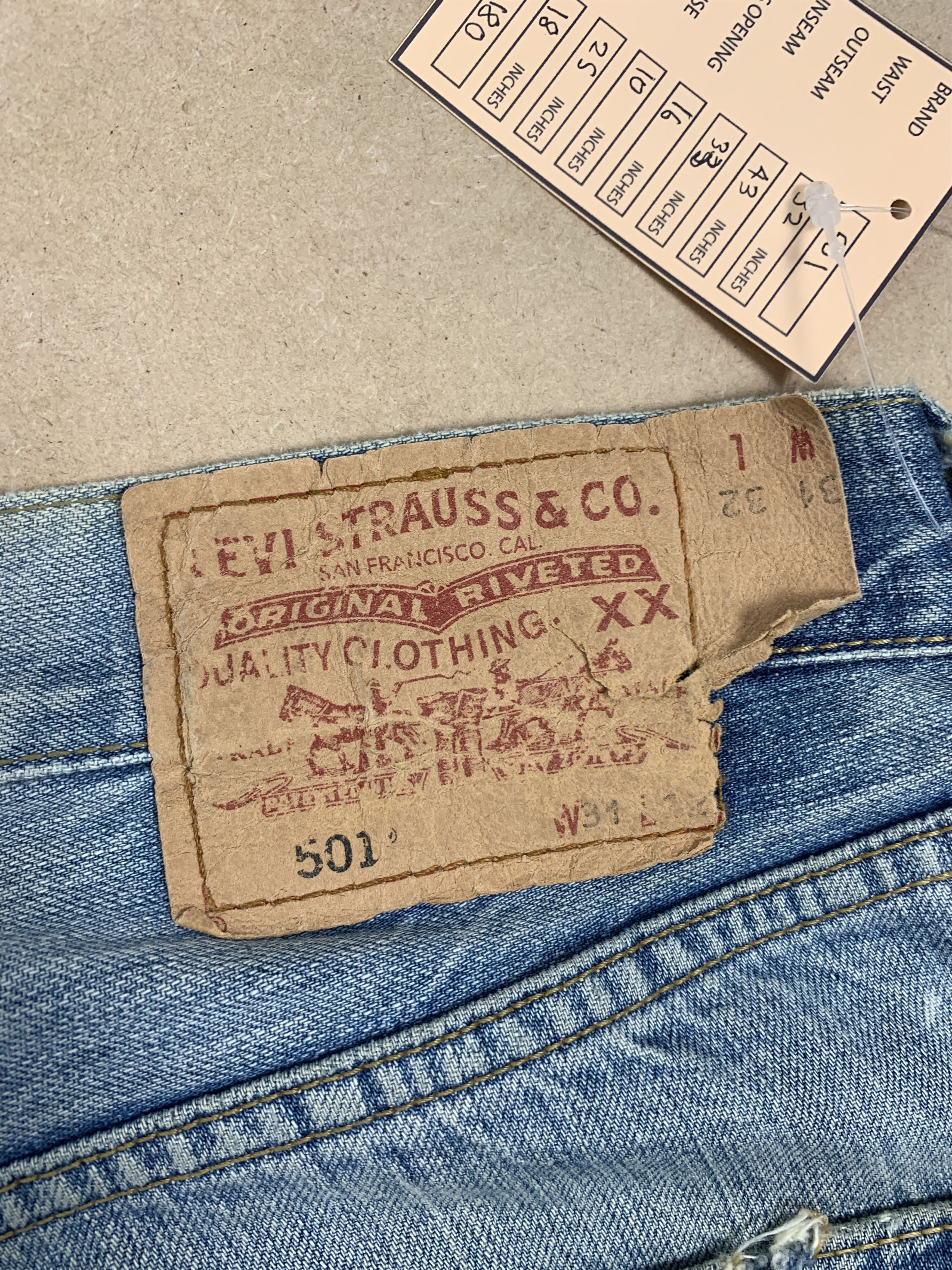 Levi's Vintage 90s LEVI'S 501 Straight Cut Distressed Jeans P0180 Size US 32 / EU 48 - 13 Thumbnail
