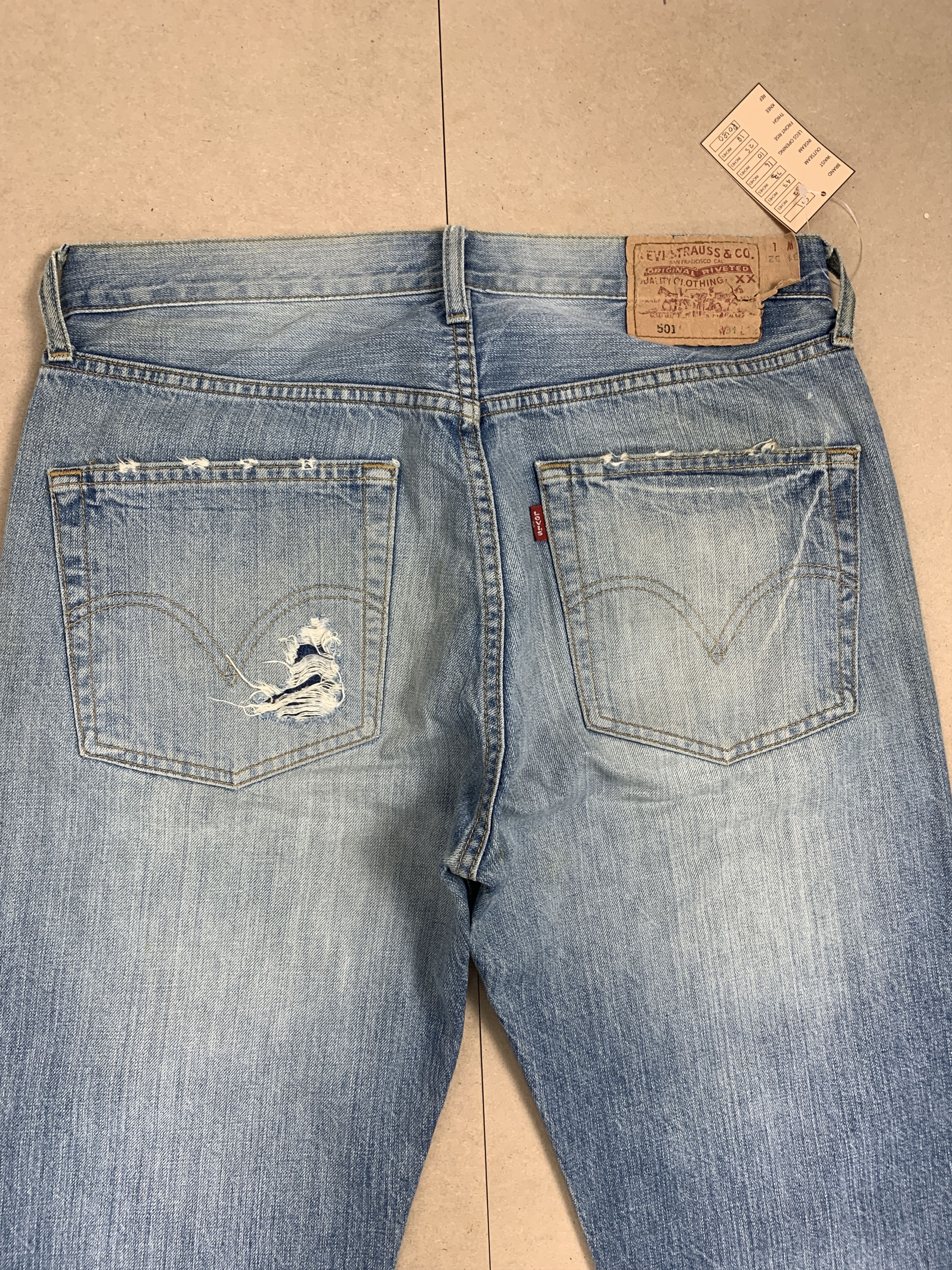Levi's Vintage 90s LEVI'S 501 Straight Cut Distressed Jeans P0180 Size US 32 / EU 48 - 10 Thumbnail