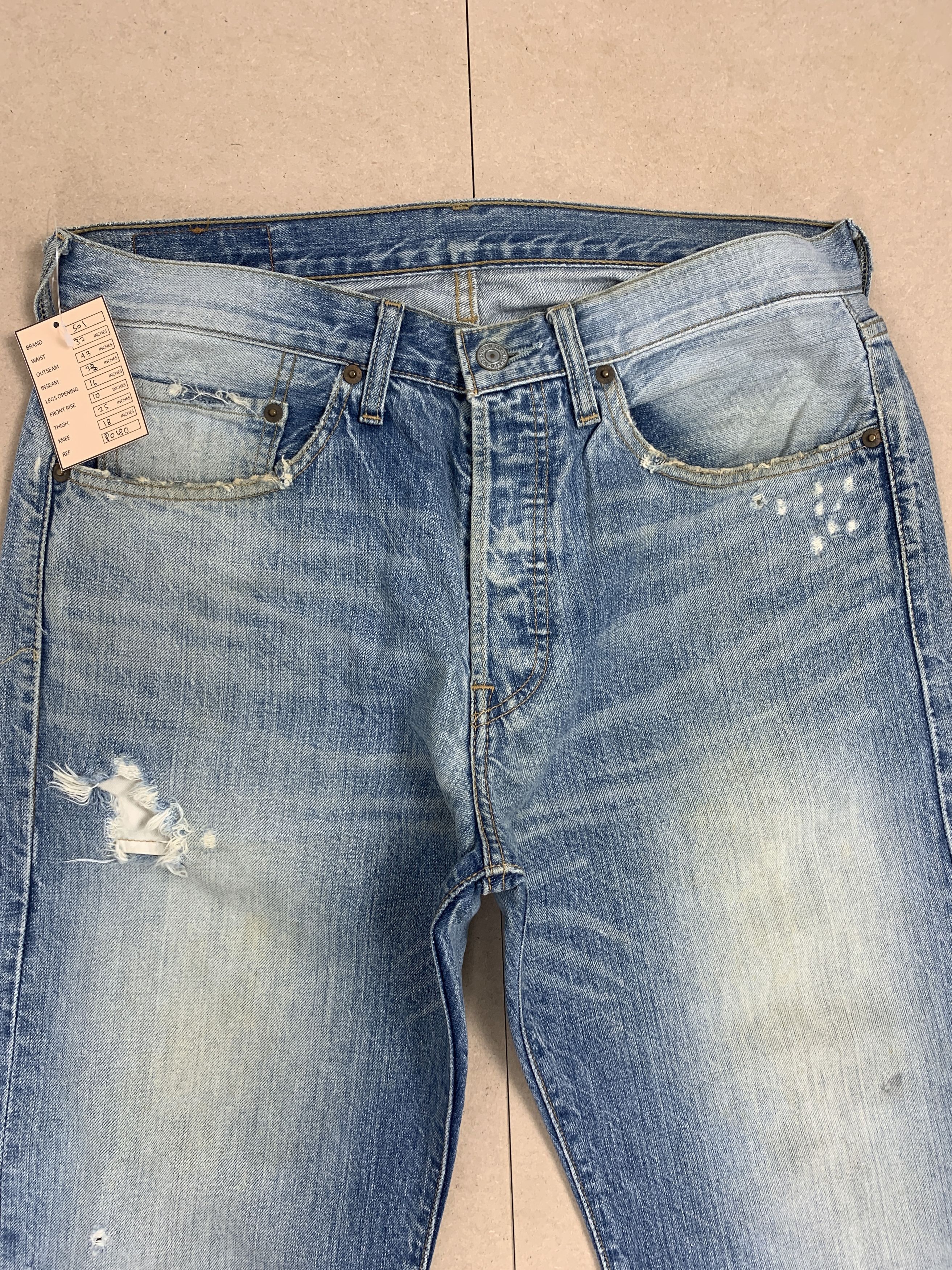 Levi's Vintage 90s LEVI'S 501 Straight Cut Distressed Jeans P0180 Size US 32 / EU 48 - 2 Thumbnail