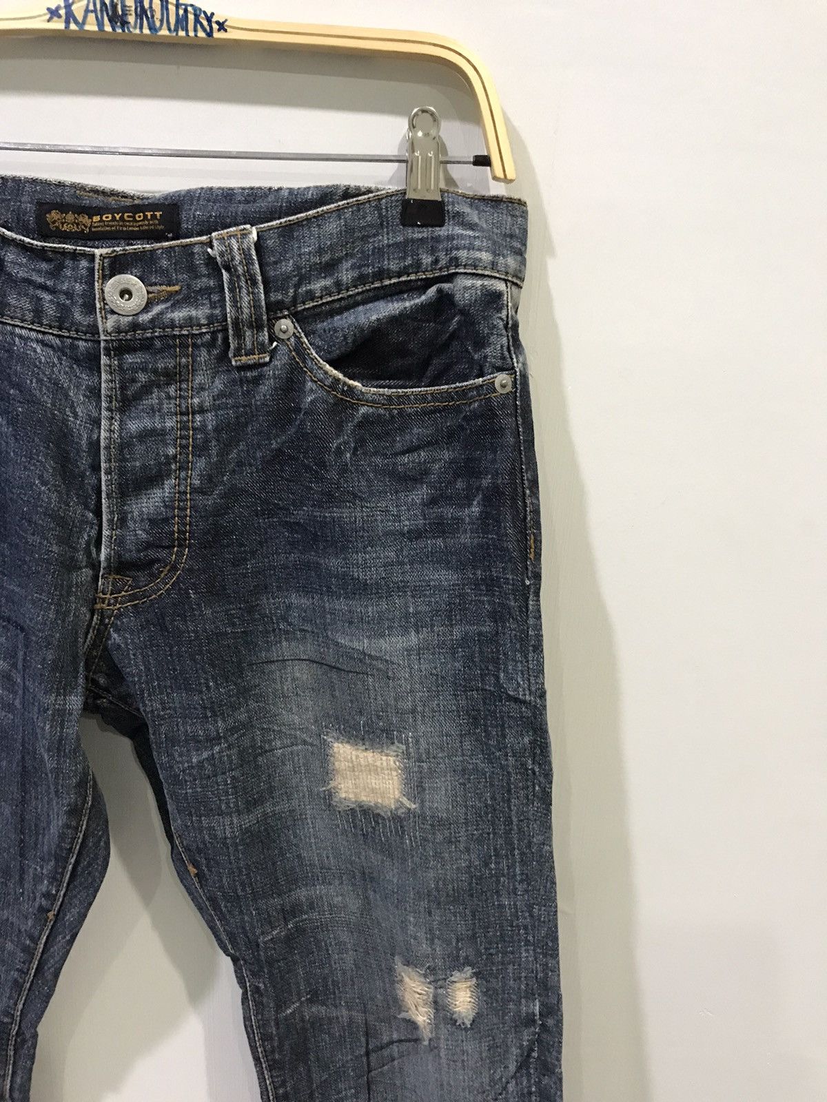 Boycott × Japanese Brand BOYCOTT Distressed Denim Size US 32 / EU 48 - 2 Thumbnail