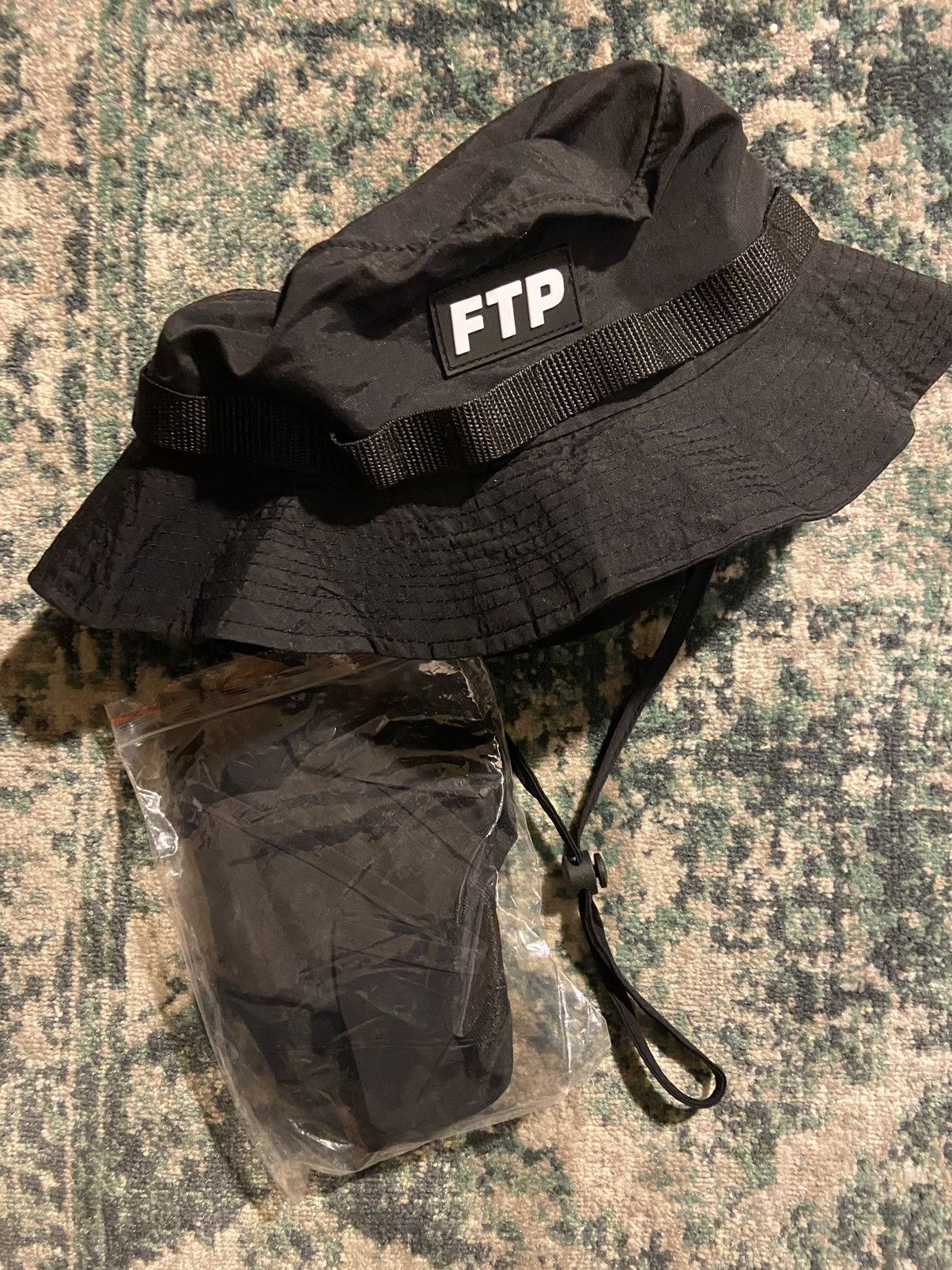 FTP FCK THE POPULATION BOONIE HAT FACE MASK BLACK LOGO