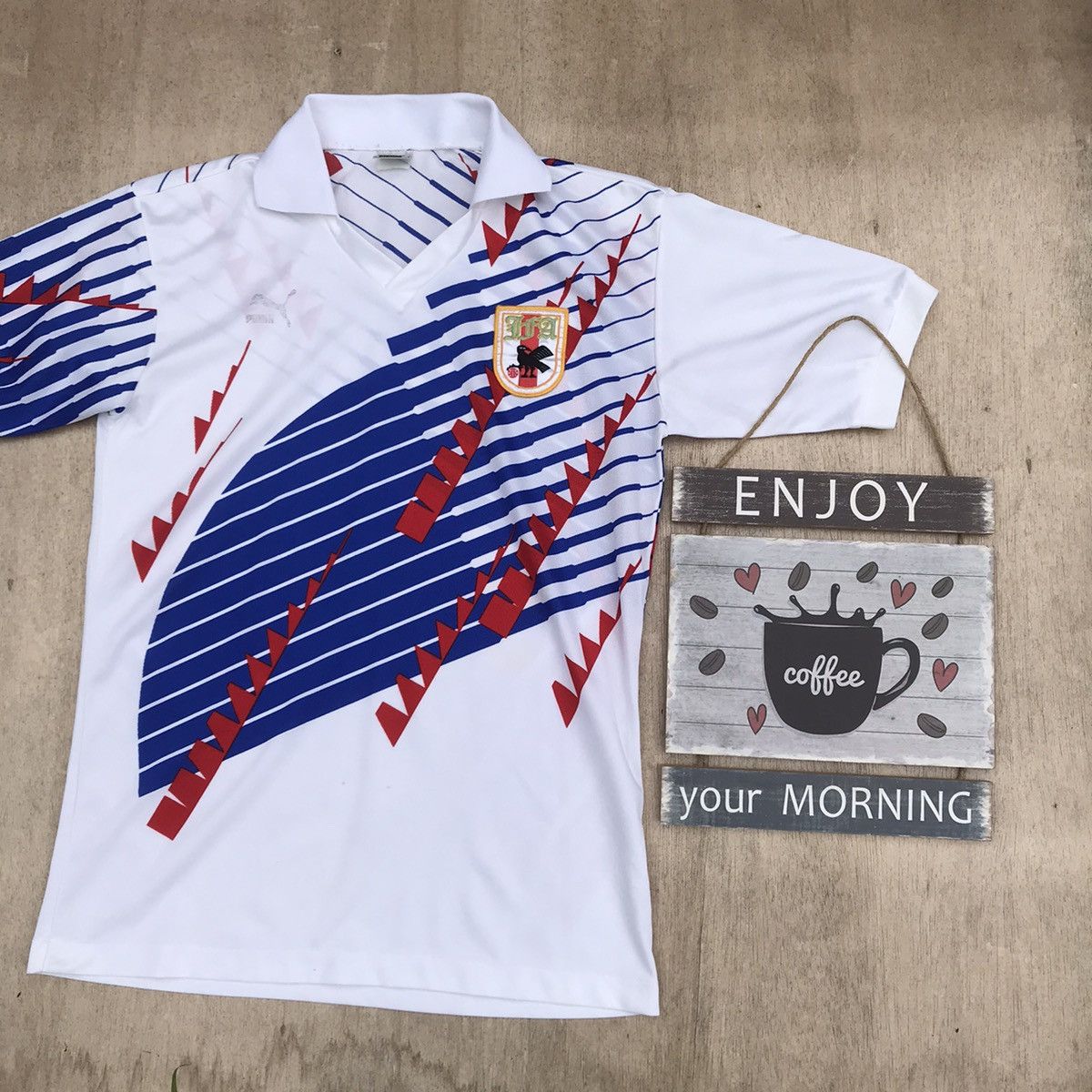 Vintage Rare Vintage Japan JFA Jersey flame stripe by puma Size US M / EU 48-50 / 2 - 3 Thumbnail