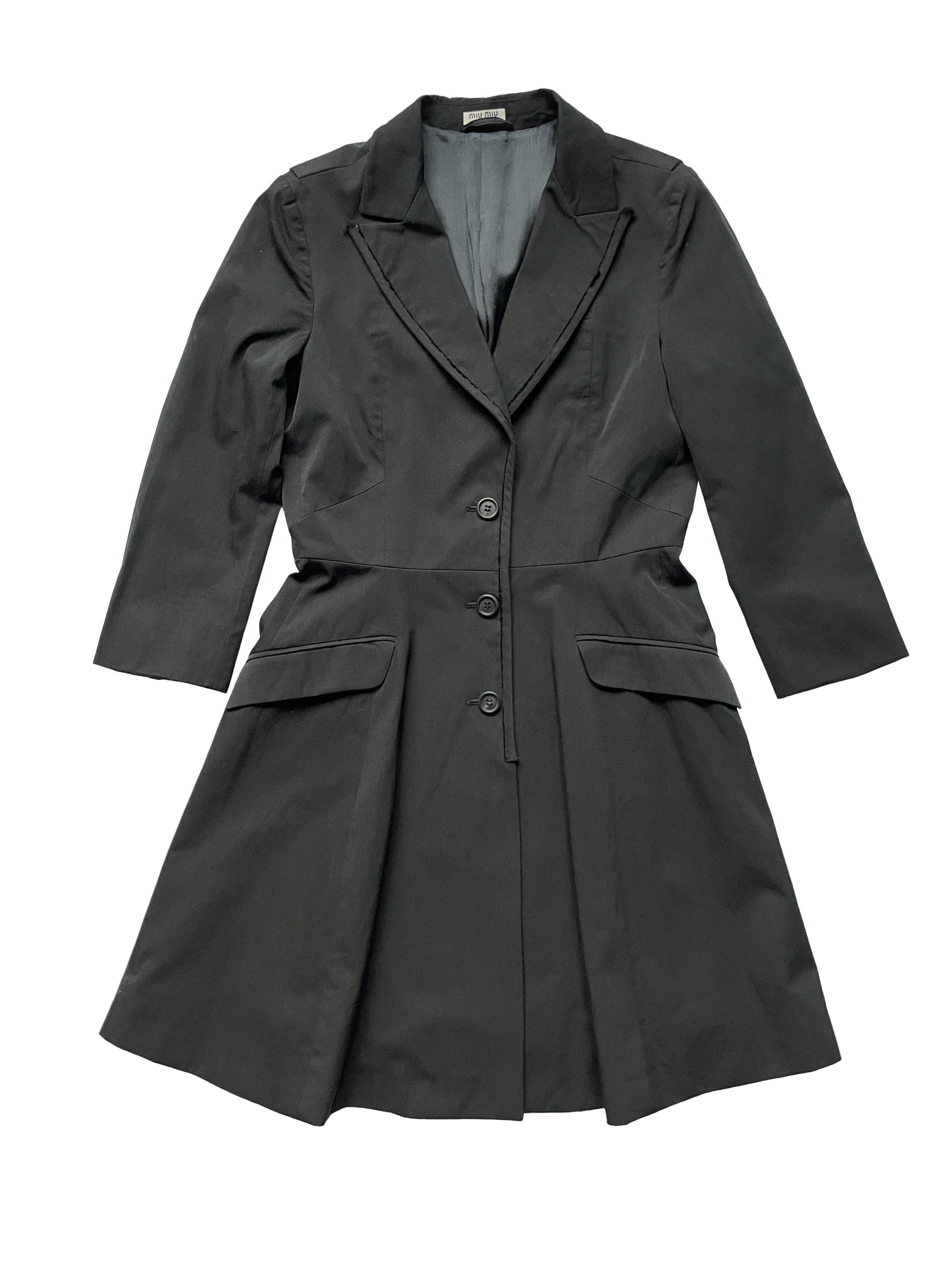 ⚡️QUICK SALE⚡️2007 Miu Miu Black Skirted Coat 3/4 Sleeves - Main Image