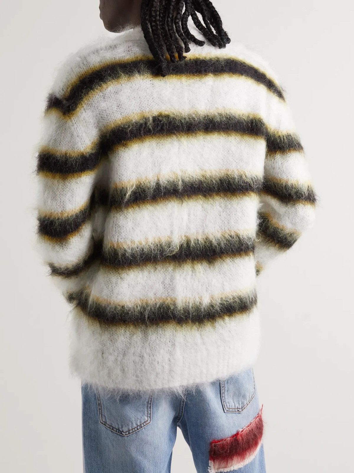 Marni ⚠️$1.4K VALUE⚠️ Marni Mohair Stripped Mohair Cardigan Size US M / EU 48-50 / 2 - 3 Thumbnail
