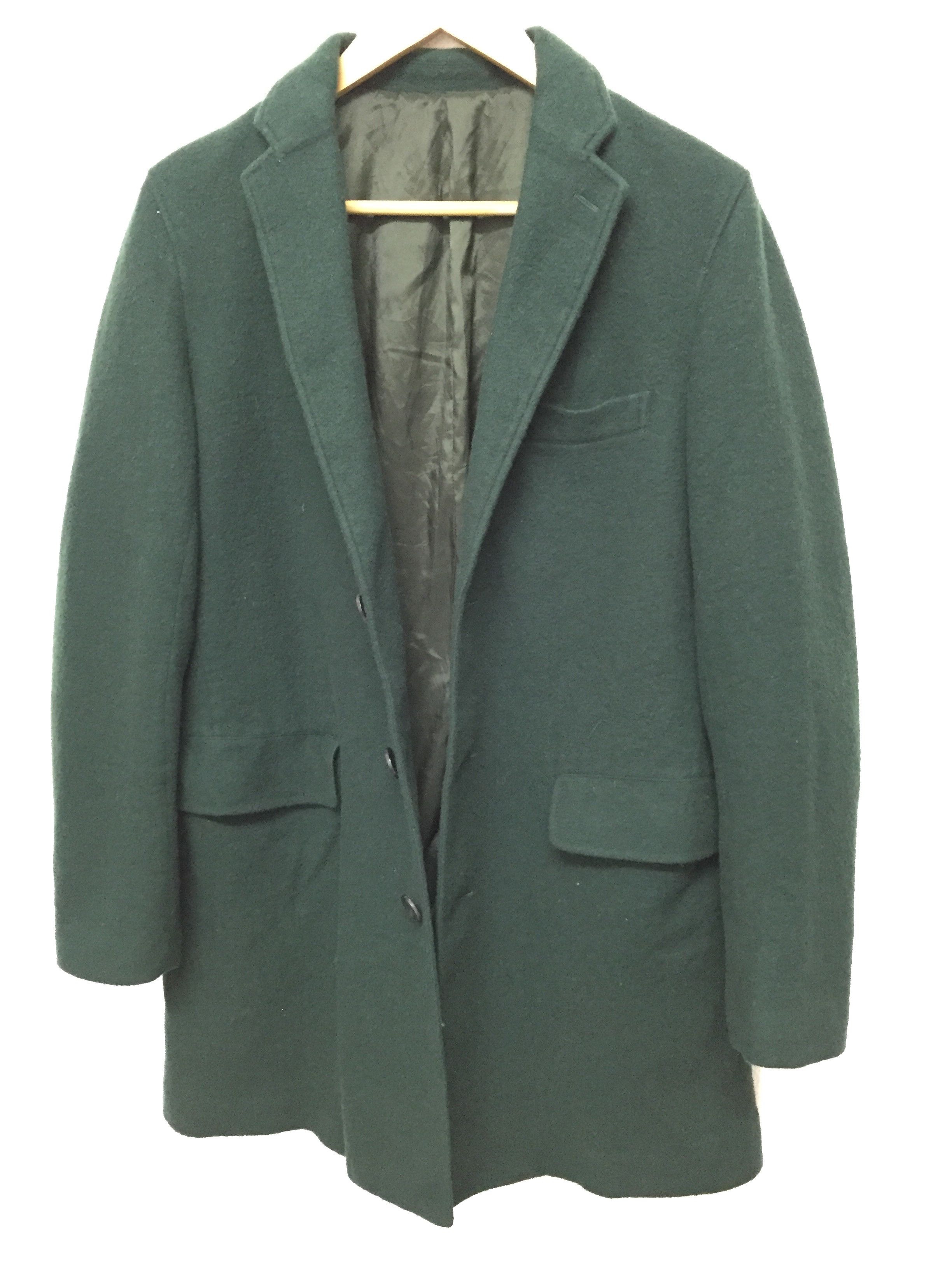 BEAMS Japan Green Wool light long jacket