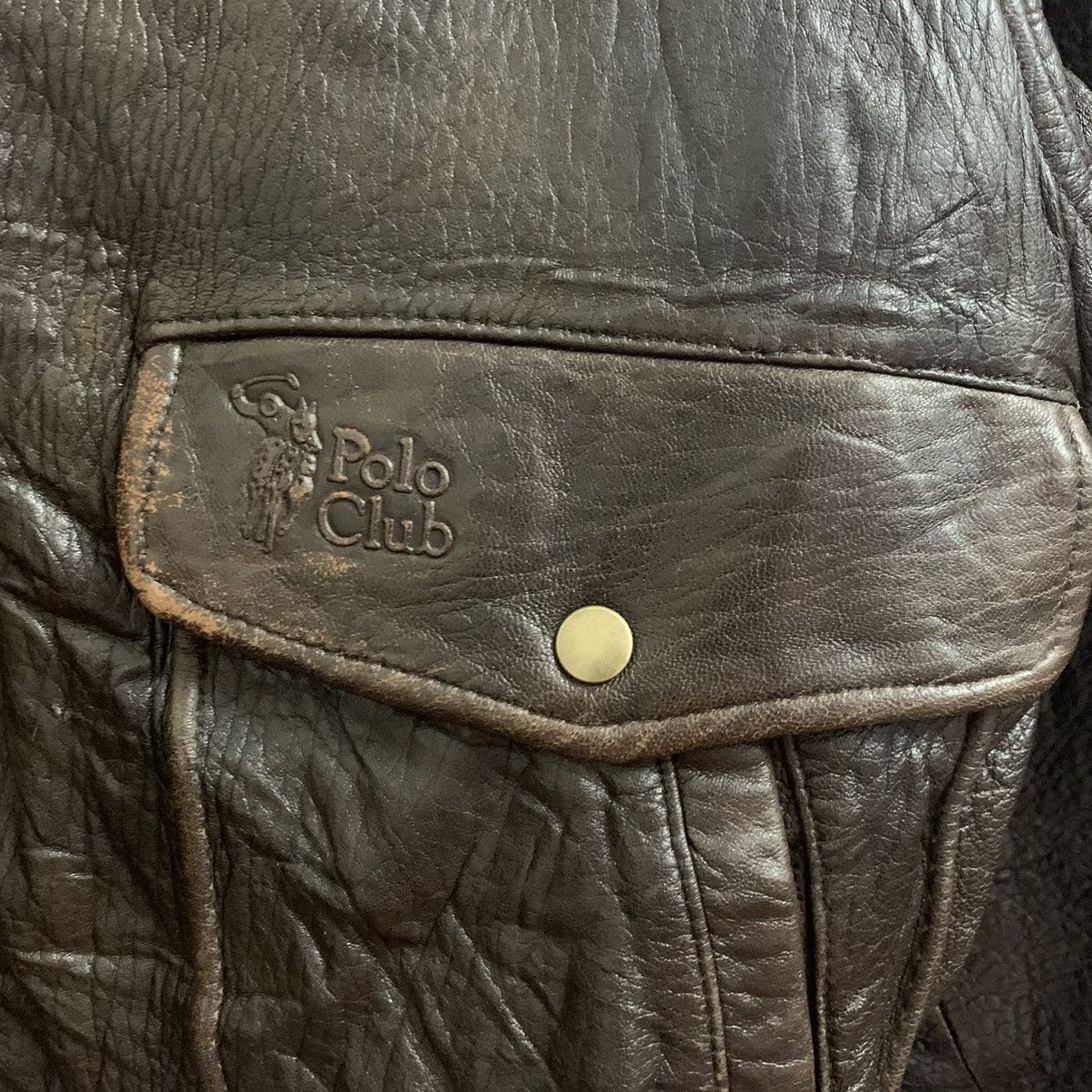Beverly Hills Polo Club 🔥Polo Club Big Logo Leather Jacket Size US L / EU 52-54 / 3 - 16 Thumbnail