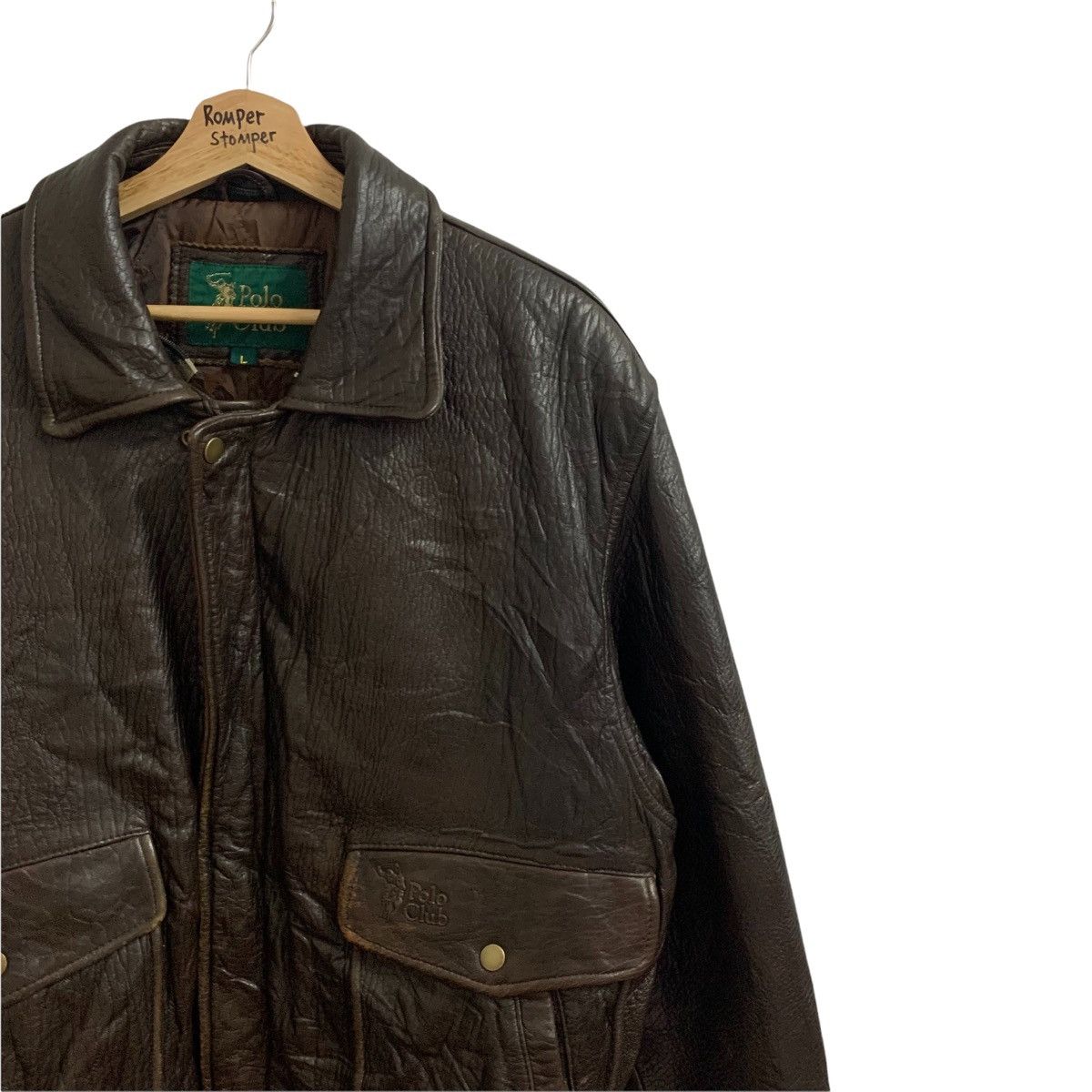 Beverly Hills Polo Club 🔥Polo Club Big Logo Leather Jacket Size US L / EU 52-54 / 3 - 4 Thumbnail