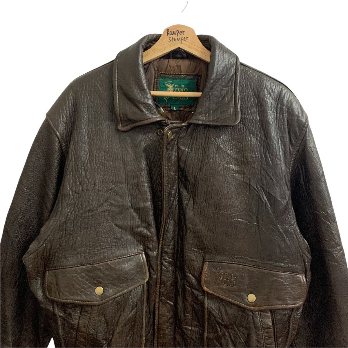 Beverly Hills Polo Club 🔥Polo Club Big Logo Leather Jacket Size US L / EU 52-54 / 3 - 3 Thumbnail