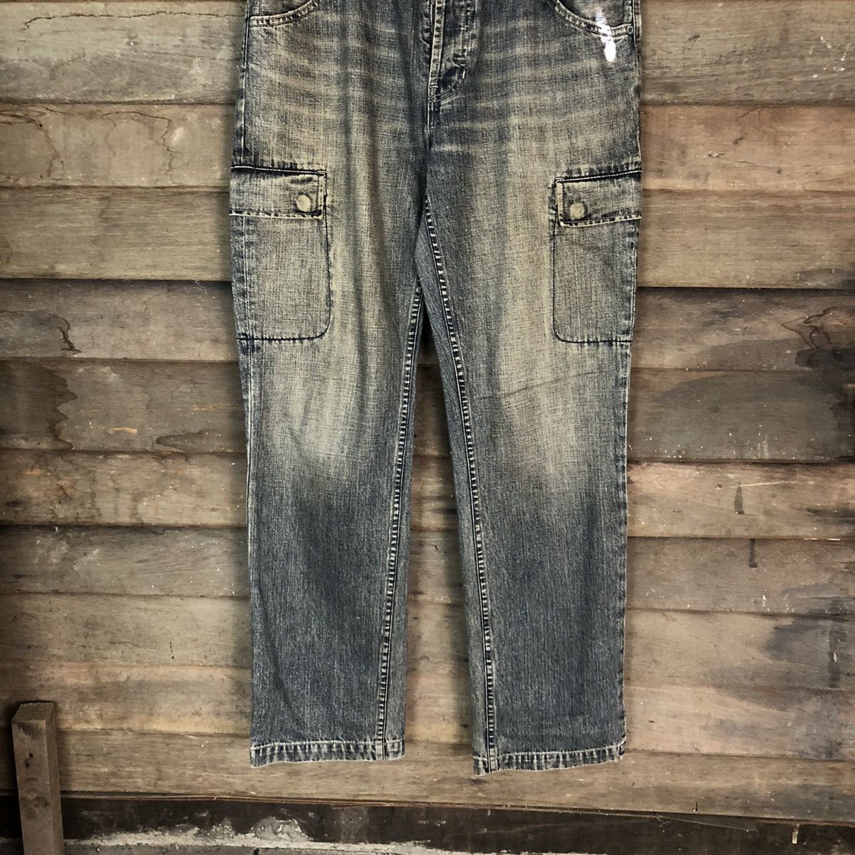Faded Glory DLL Gap Denim faded Cargo Multipocket Pants #1512 Size US 34 / EU 50 - 3 Thumbnail