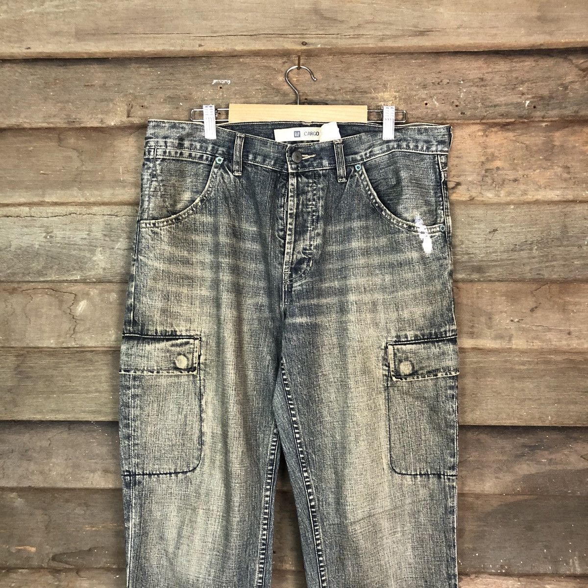 Faded Glory DLL Gap Denim faded Cargo Multipocket Pants #1512 Size US 34 / EU 50 - 2 Thumbnail