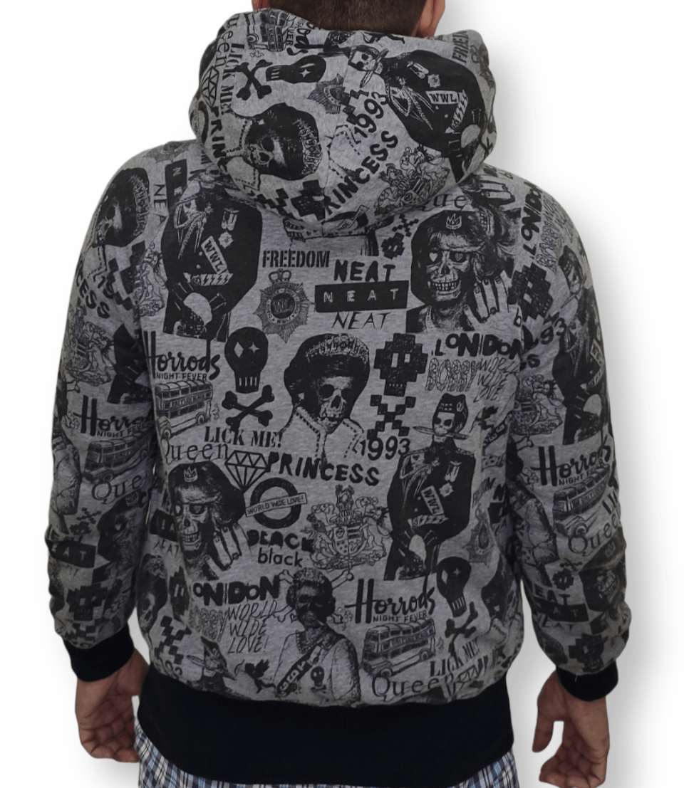 Japanese Brand Reversible Hoodie Fleece Skull Queen Full Print Size US M / EU 48-50 / 2 - 10 Thumbnail