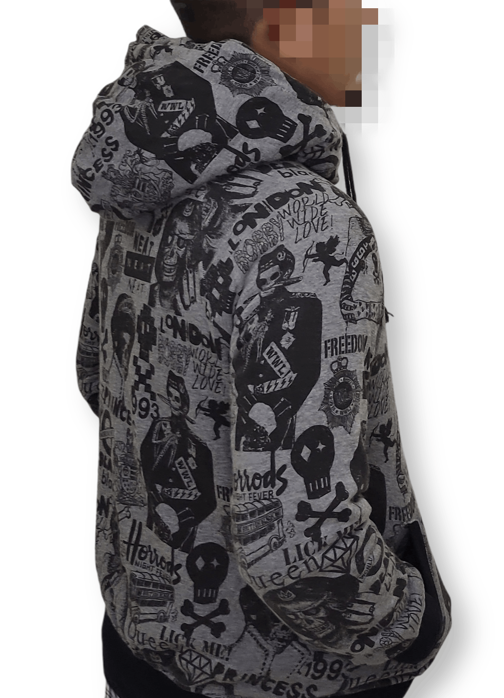 Japanese Brand Reversible Hoodie Fleece Skull Queen Full Print Size US M / EU 48-50 / 2 - 11 Thumbnail