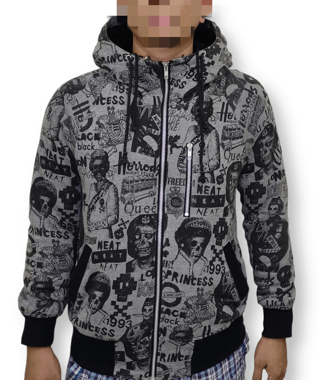 Japanese Brand Reversible Hoodie Fleece Skull Queen Full Print Size US M / EU 48-50 / 2 - 9 Thumbnail
