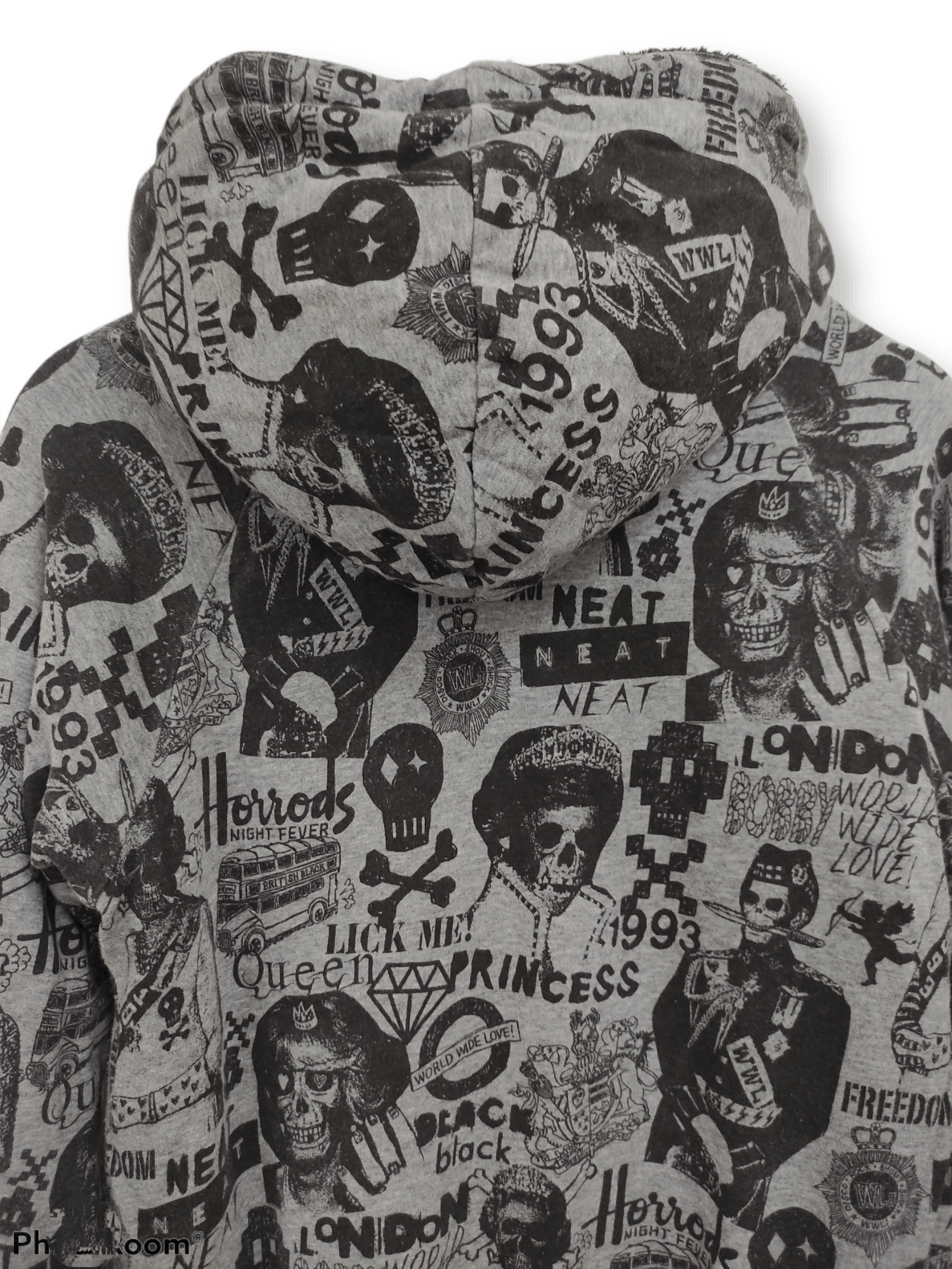 Japanese Brand Reversible Hoodie Fleece Skull Queen Full Print Size US M / EU 48-50 / 2 - 5 Thumbnail