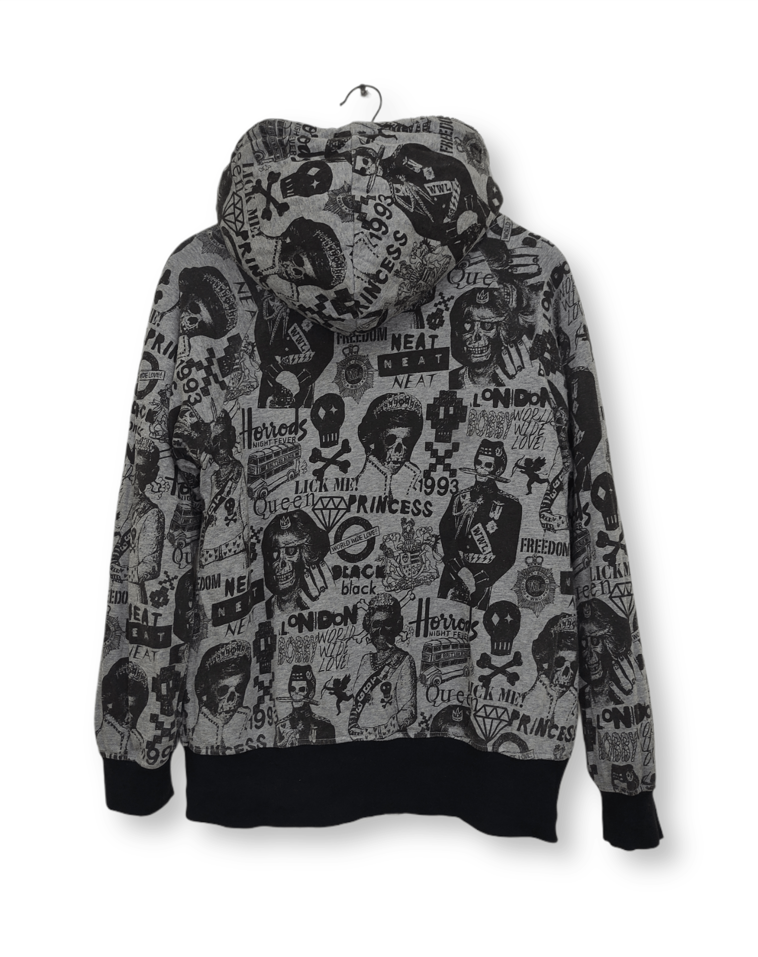 Japanese Brand Reversible Hoodie Fleece Skull Queen Full Print Size US M / EU 48-50 / 2 - 2 Thumbnail