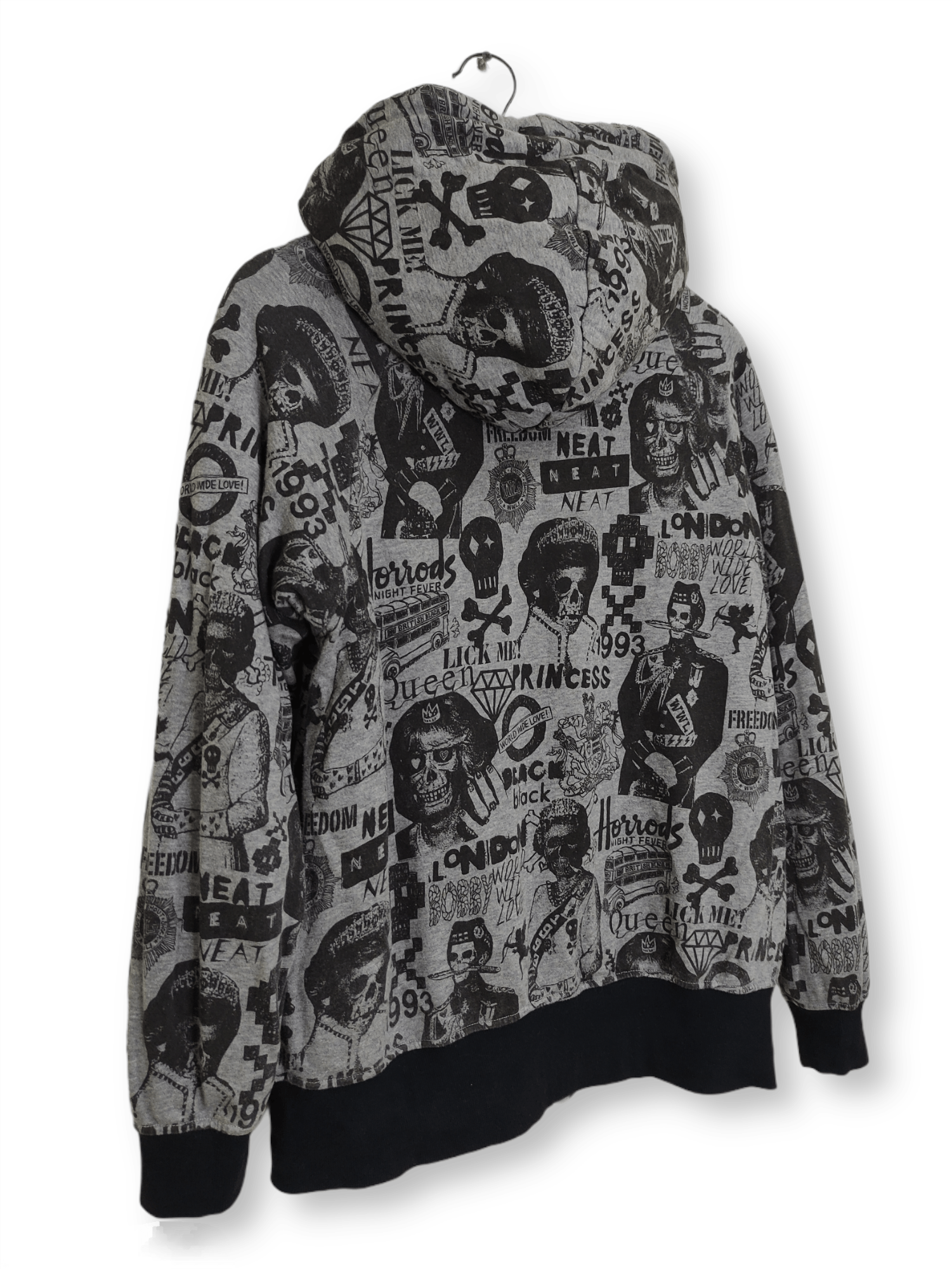 Japanese Brand Reversible Hoodie Fleece Skull Queen Full Print Size US M / EU 48-50 / 2 - 6 Thumbnail