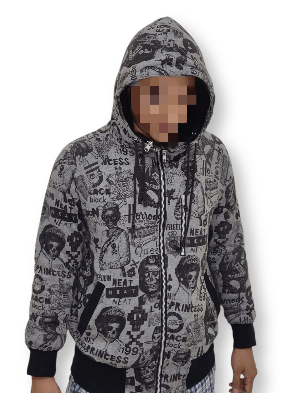 Japanese Brand Reversible Hoodie Fleece Skull Queen Full Print Size US M / EU 48-50 / 2 - 12 Thumbnail