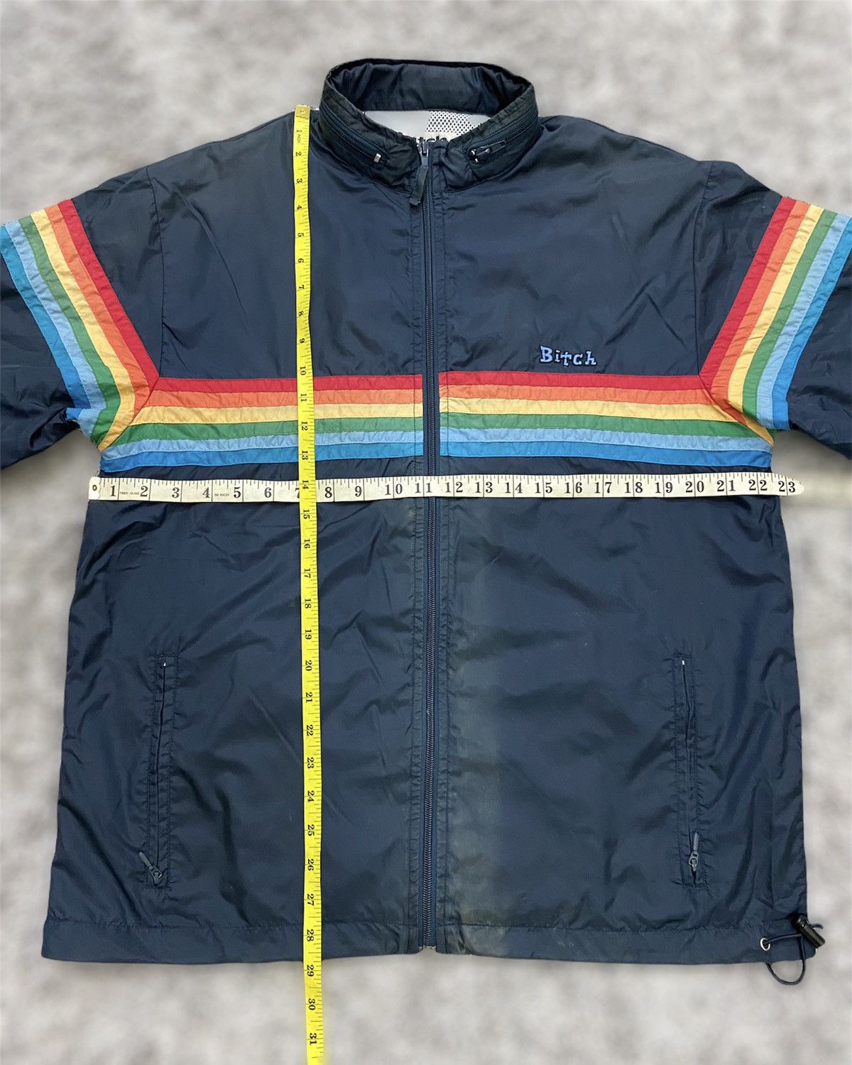 Vintage Vintage Bitch Skateboards Rainbow Stripe Nylon Jacket Size US L / EU 52-54 / 3 - 14 Thumbnail