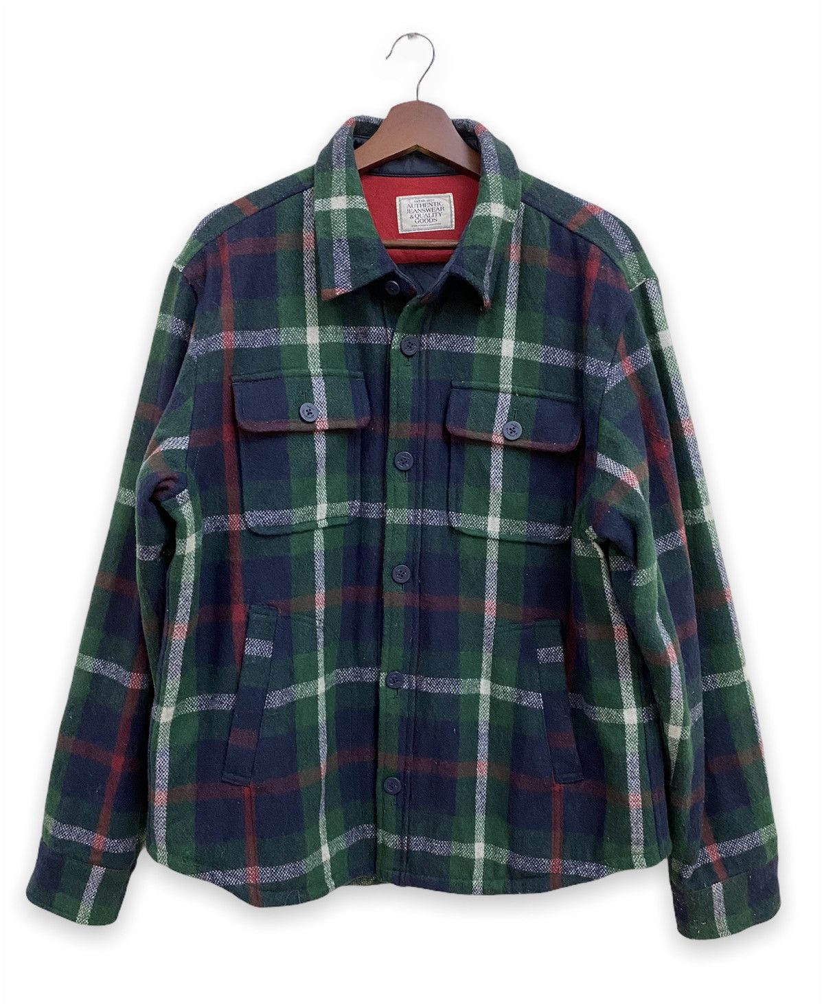 Flannel × Japanese Brand × Vintage Vintage Top Valu Japanese Brand Wool Chekered Flannel Size US XL / EU 56 / 4 - 1 Thumbnail