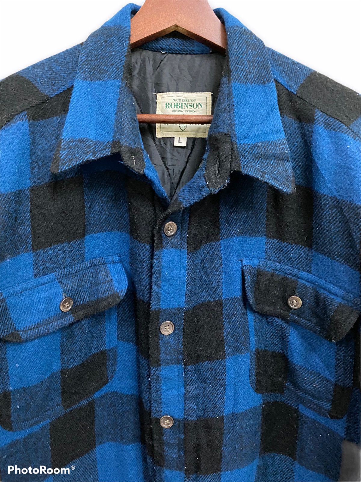 Flannel × Japanese Brand × Vintage Vintage Japanese Wool Flannel Jacket Size US L / EU 52-54 / 3 - 3 Thumbnail