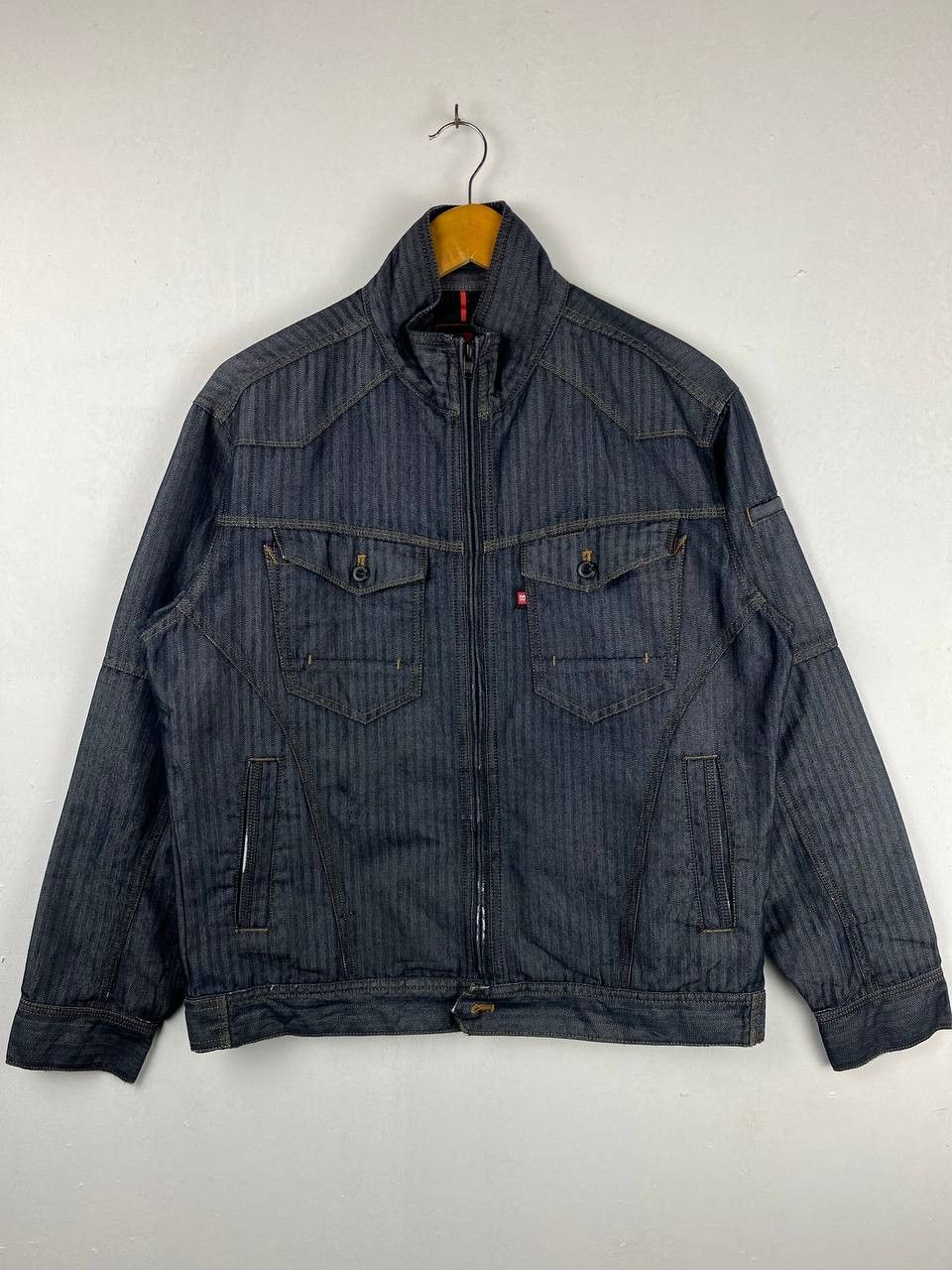 Japanese Brand burtle japanese brands work jacket herringbone denim Size US L / EU 52-54 / 3 - 1 Thumbnail
