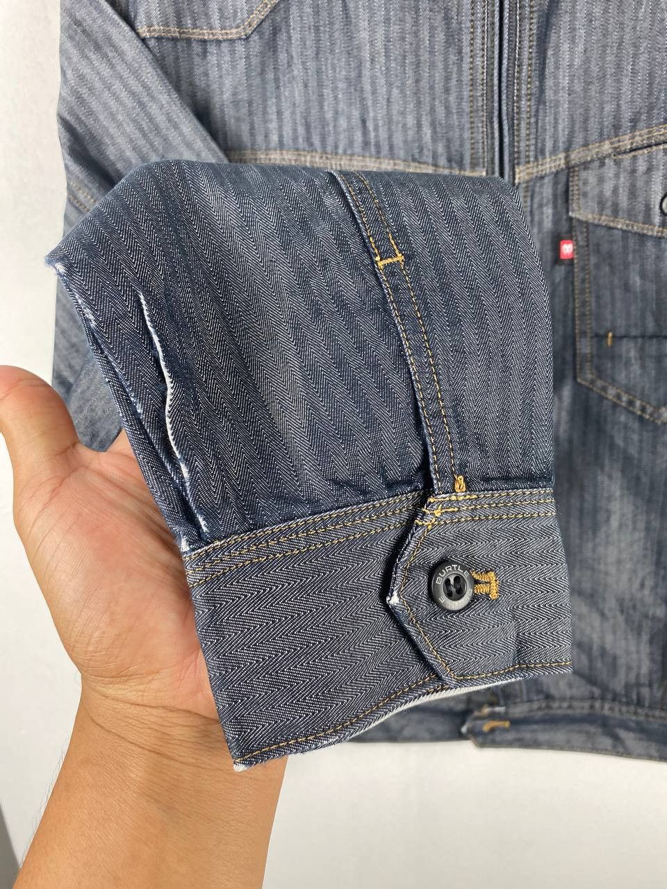 Japanese Brand burtle japanese brands work jacket herringbone denim Size US L / EU 52-54 / 3 - 6 Thumbnail