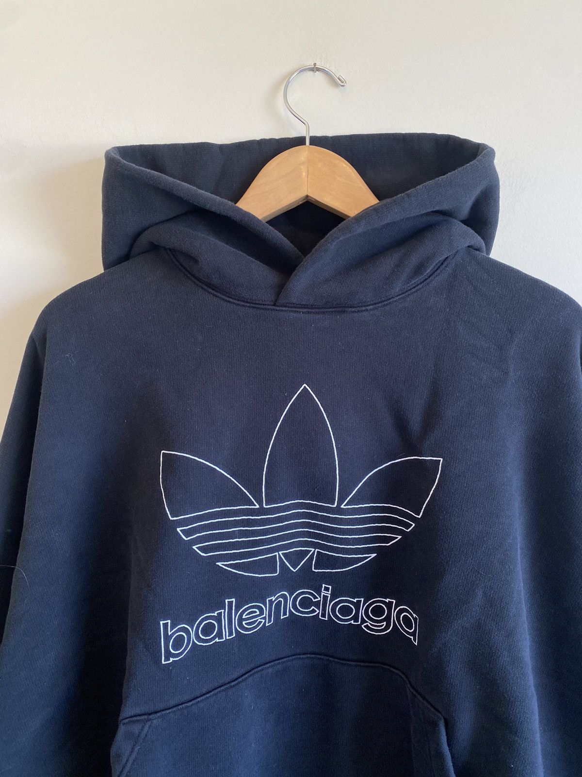 Adidas × Balenciaga 2022 Balenciaga Adidas Large Fit hoodie Black Runway Size US M / EU 48-50 / 2 - 2 Thumbnail