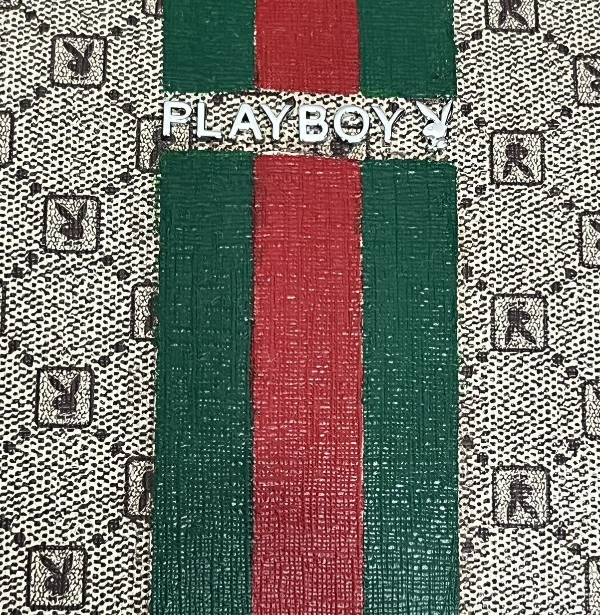 Playboy PLAYBOYxGUCCI Style Stripes Monogram Document Clutch Bag Size ONE SIZE - 3 Thumbnail