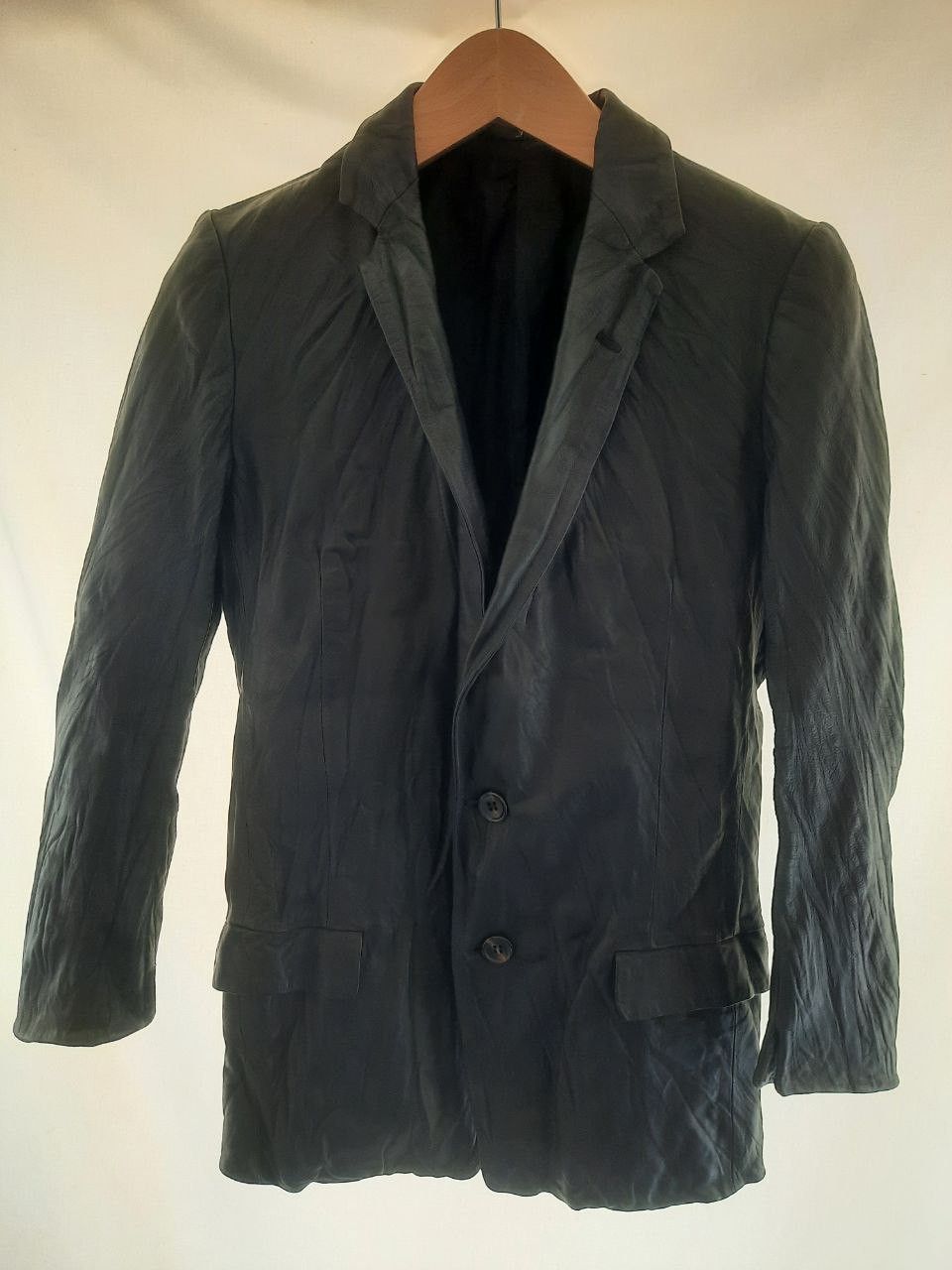image of Julius Ss04 Leather Blazer "the Modelcase Of Controlled Society" in Black, Men's (Size Small)