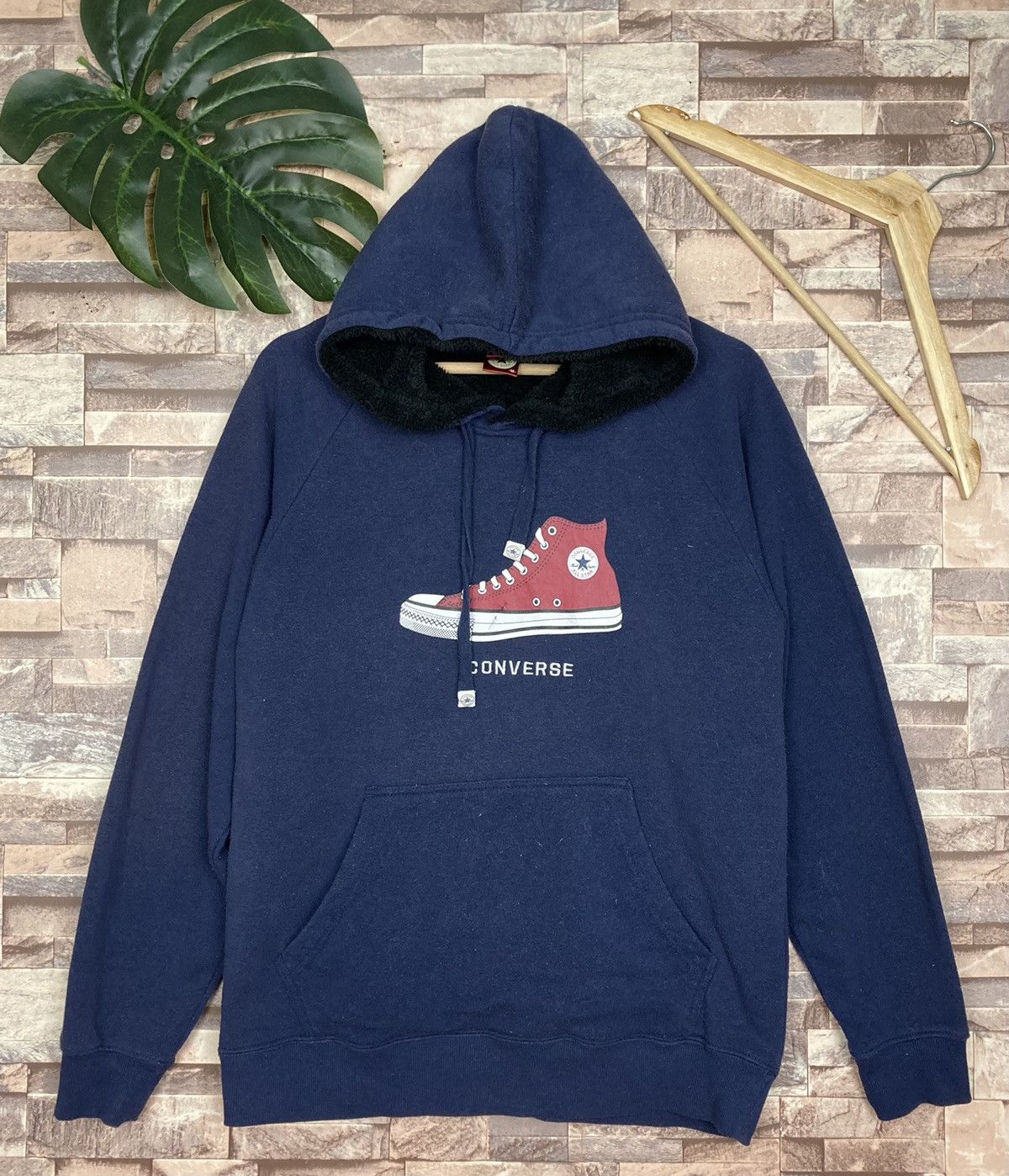 Converse Streetwear Thrift Converse Big Shoes Logo Hoodie 30 9 Grailed