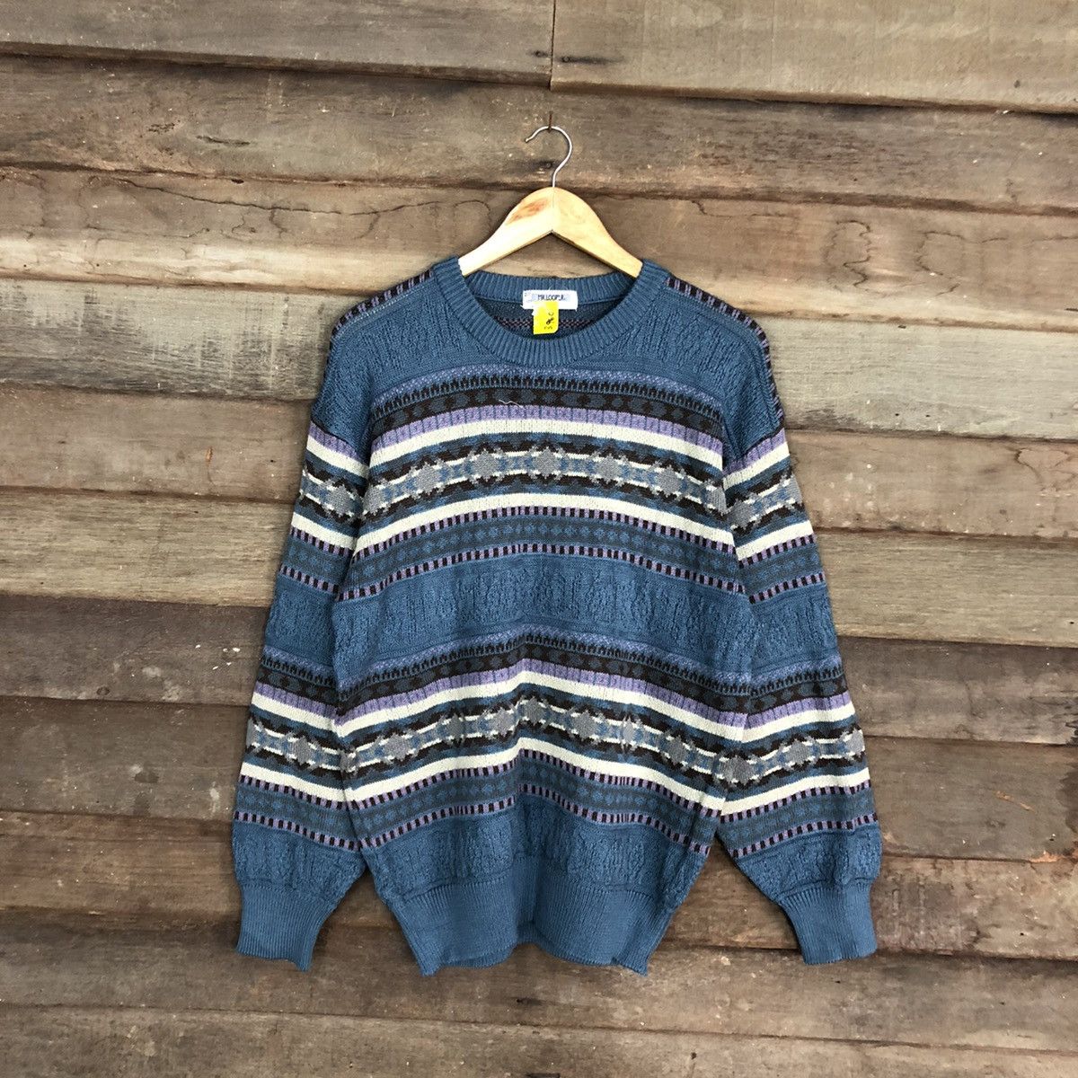 Vintage Mr. Looper vintage stripe Blue Navajo Knitwear #3960 Size US M / EU 48-50 / 2 - 1 Thumbnail