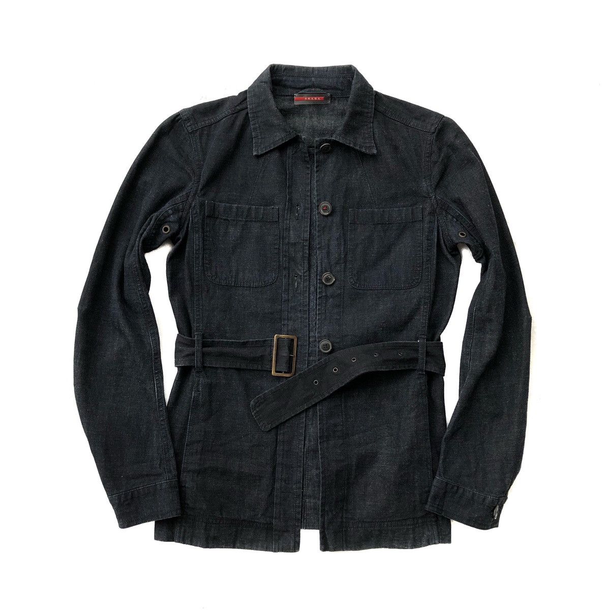 Prada Prada Belted Denim Jacket Size S / US 4 / IT 40 - 4 Thumbnail