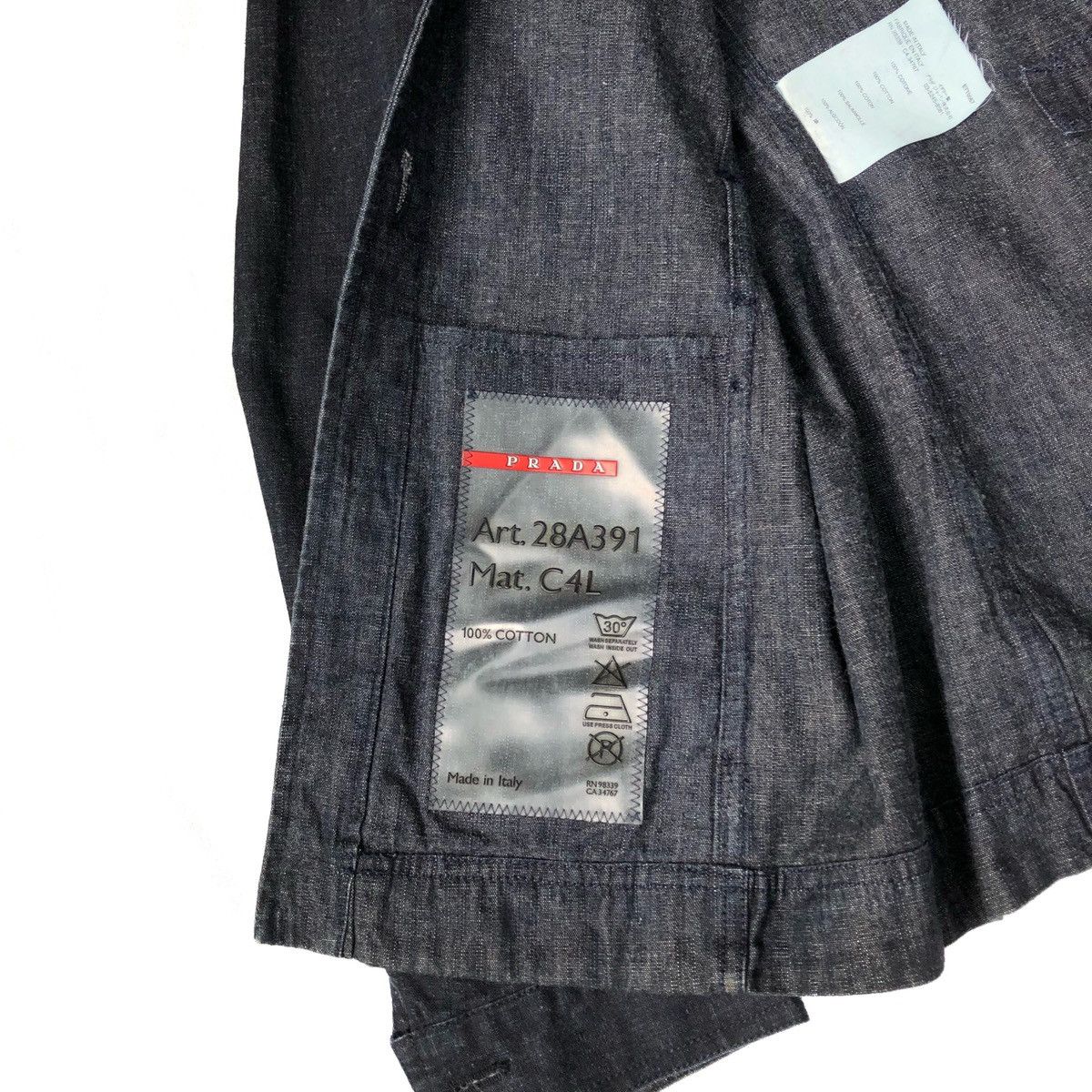 Prada Prada Belted Denim Jacket Size S / US 4 / IT 40 - 7 Thumbnail