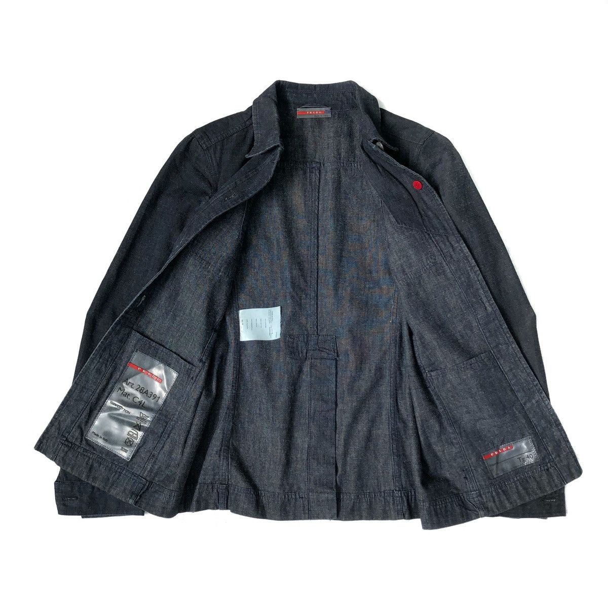 Prada Prada Belted Denim Jacket Size S / US 4 / IT 40 - 2 Thumbnail
