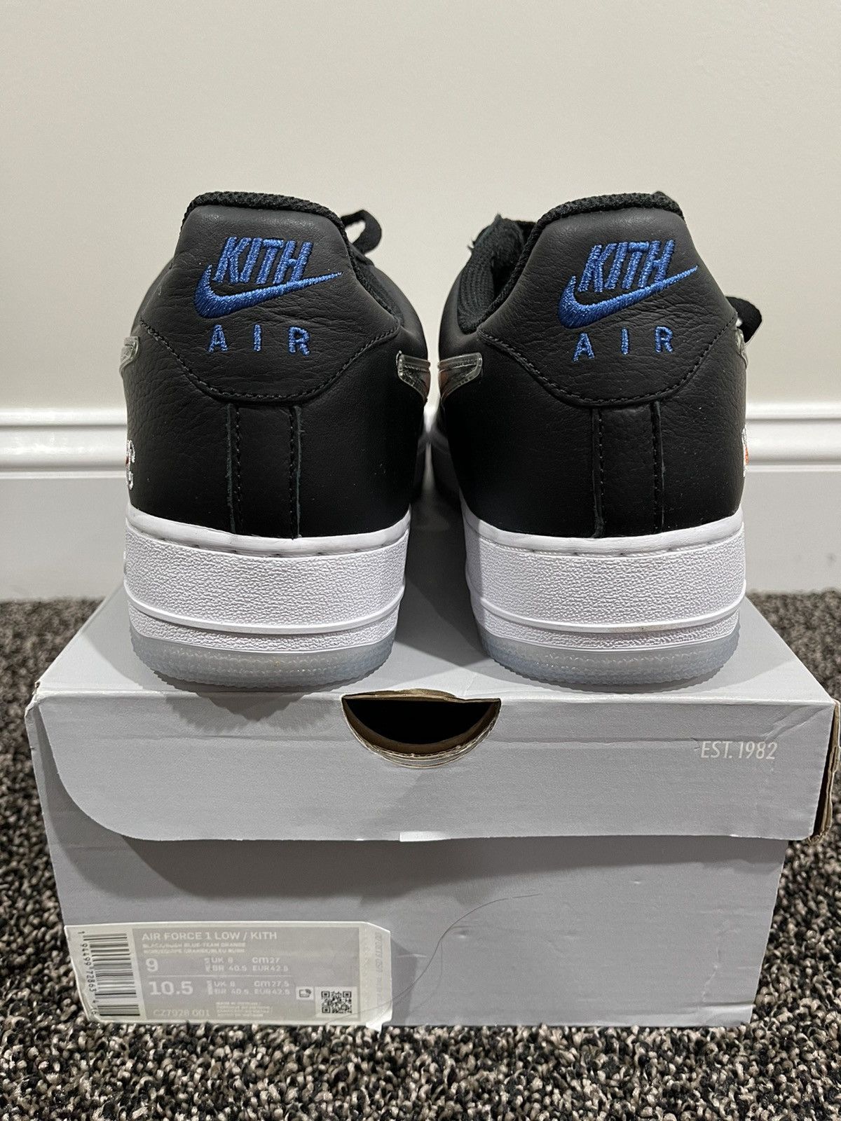Kith × Nike Nike x Kith Air Force 1 Low Knicks Away Black 2021 Sneaker Size US 9 / EU 42 - 5 Thumbnail
