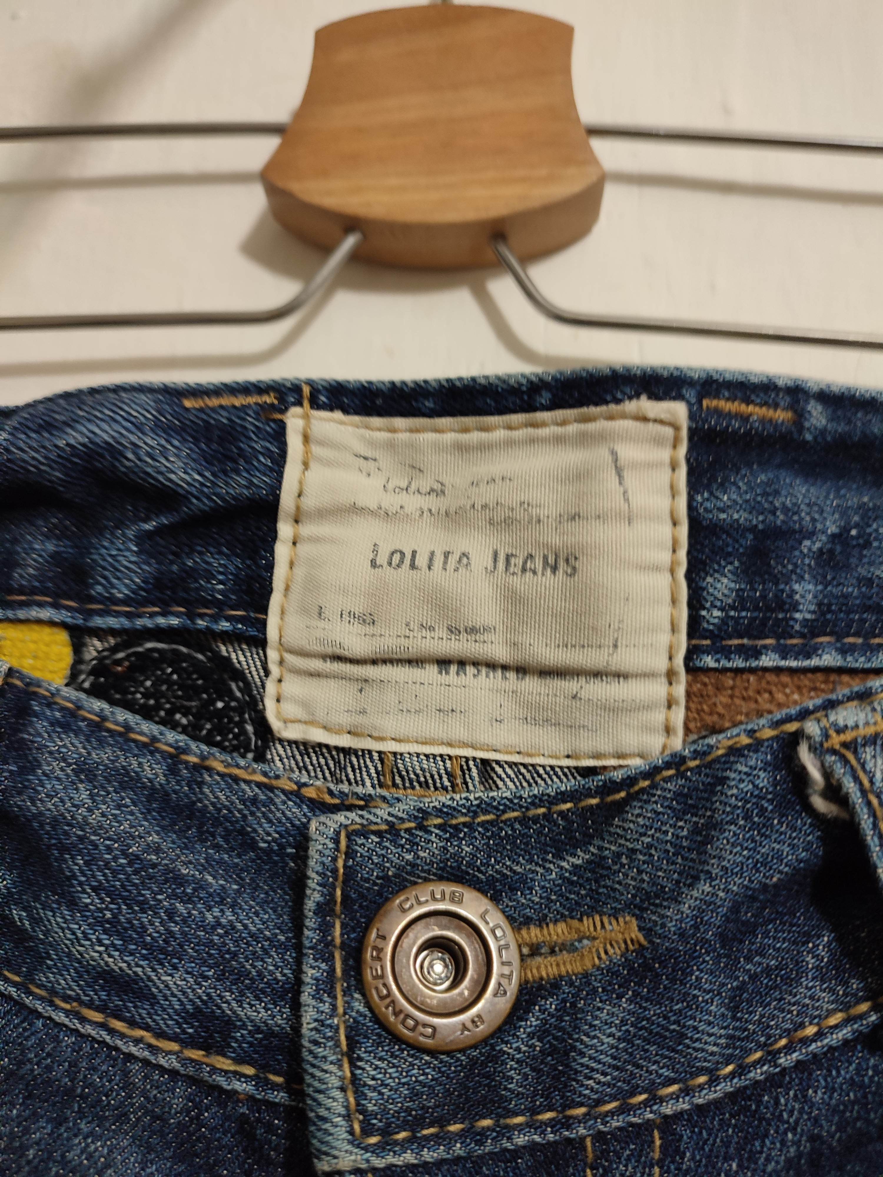 Japanese Brand 🔥Lolita Jeans Nice Design Embroidery Cartoon Art Size US 29 - 13 Thumbnail
