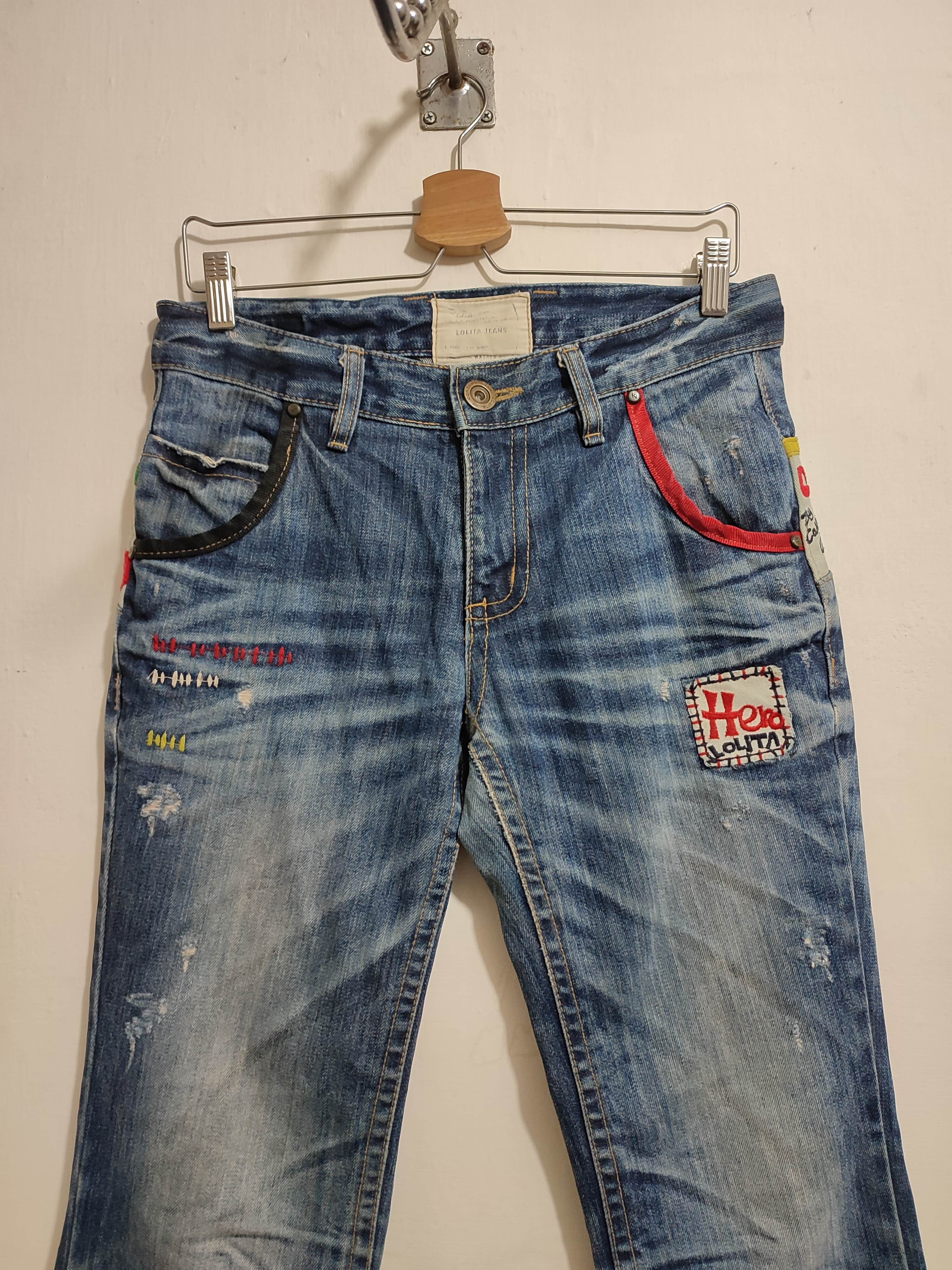 Japanese Brand 🔥Lolita Jeans Nice Design Embroidery Cartoon Art Size US 29 - 11 Thumbnail