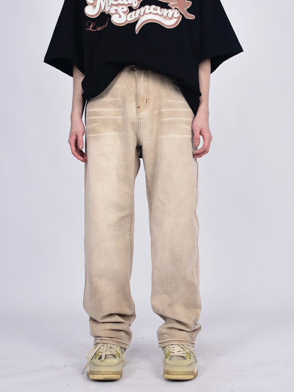 punk baggy fade jeans