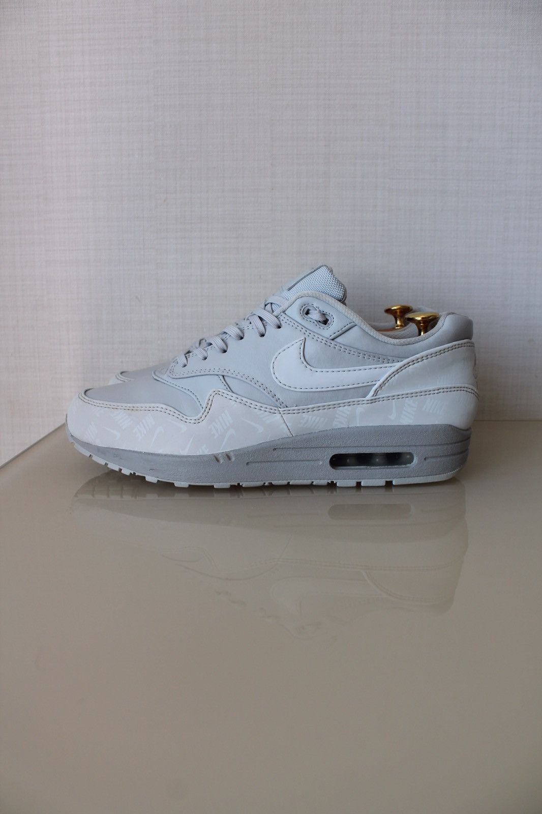 Nike NIKE Air Max 1 LX Grey Leather Reflective Sneakers Size US 9.5 / EU 42-43 - 17 Thumbnail