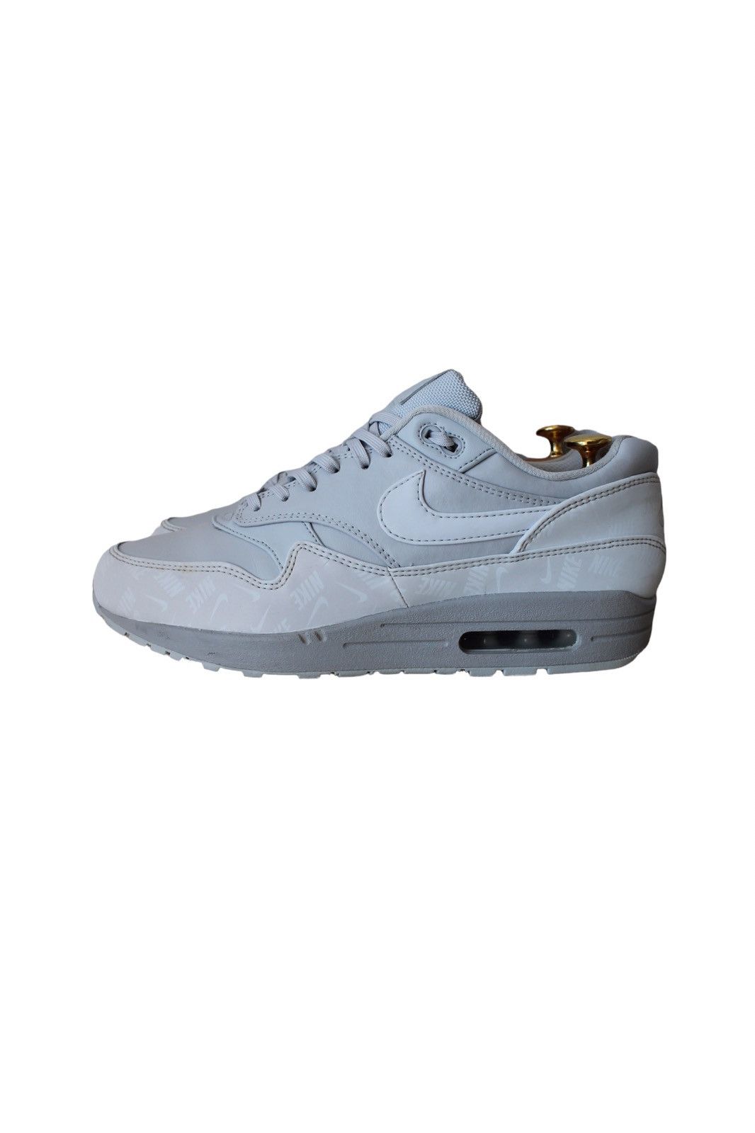 Nike NIKE Air Max 1 LX Grey Leather Reflective Sneakers Size US 9.5 / EU 42-43 - 3 Thumbnail