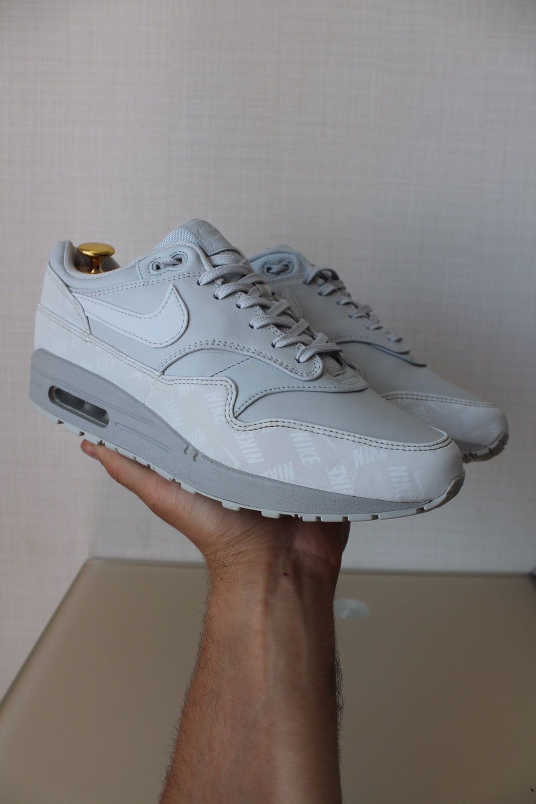 Nike NIKE Air Max 1 LX Grey Leather Reflective Sneakers Size US 9.5 / EU 42-43 - 9 Thumbnail