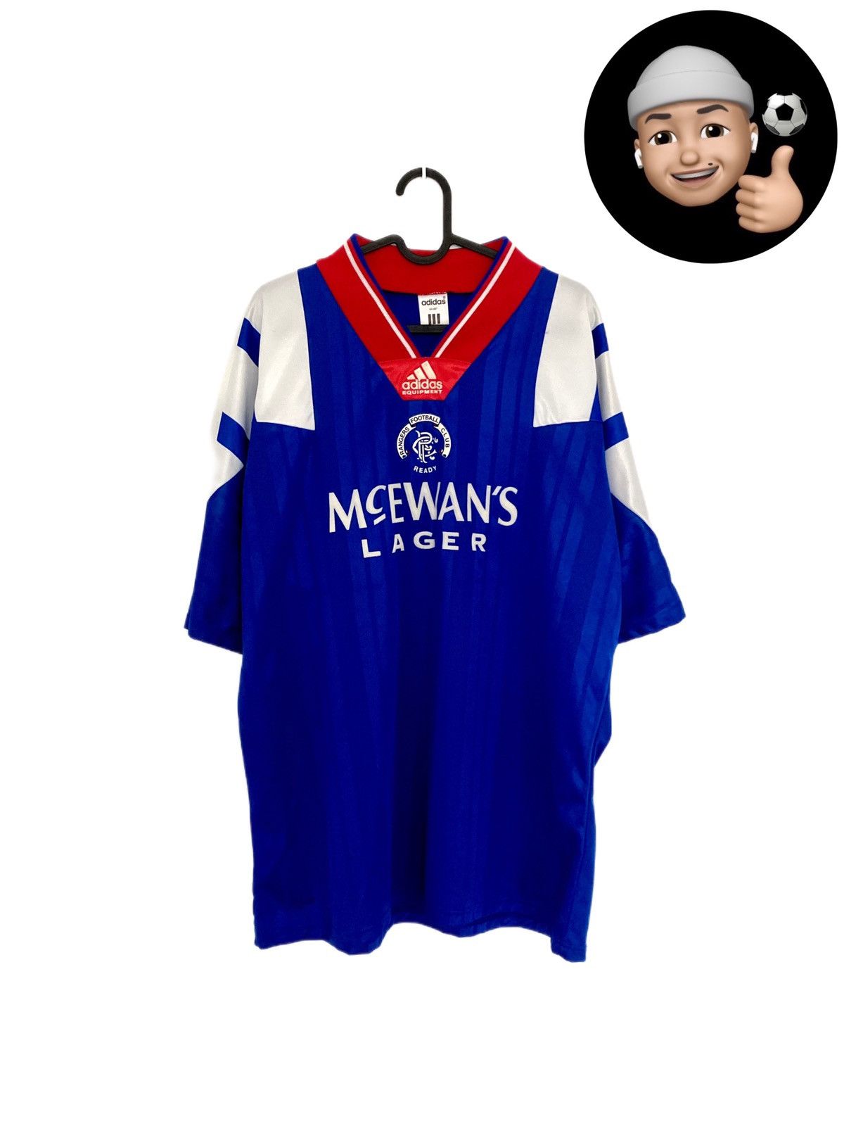 1992 1994 Rangers Glasgow Adidas Vintage Soccer Jersey