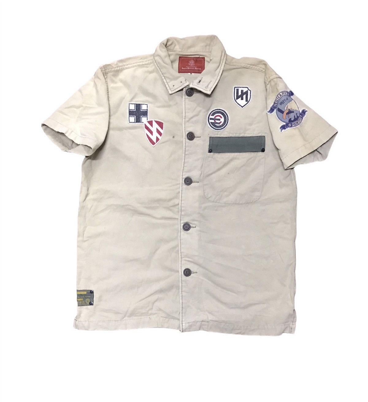 Avirex button up shirt with patches