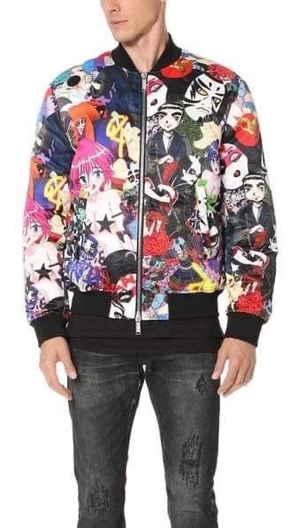 image of Dsquared2 All Over Manga Bomber Jacket, Men's (Size Medium)
